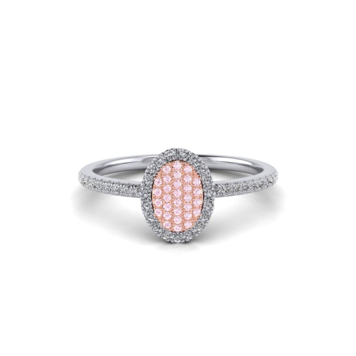 Eminence Pinks Oval Pave Ring