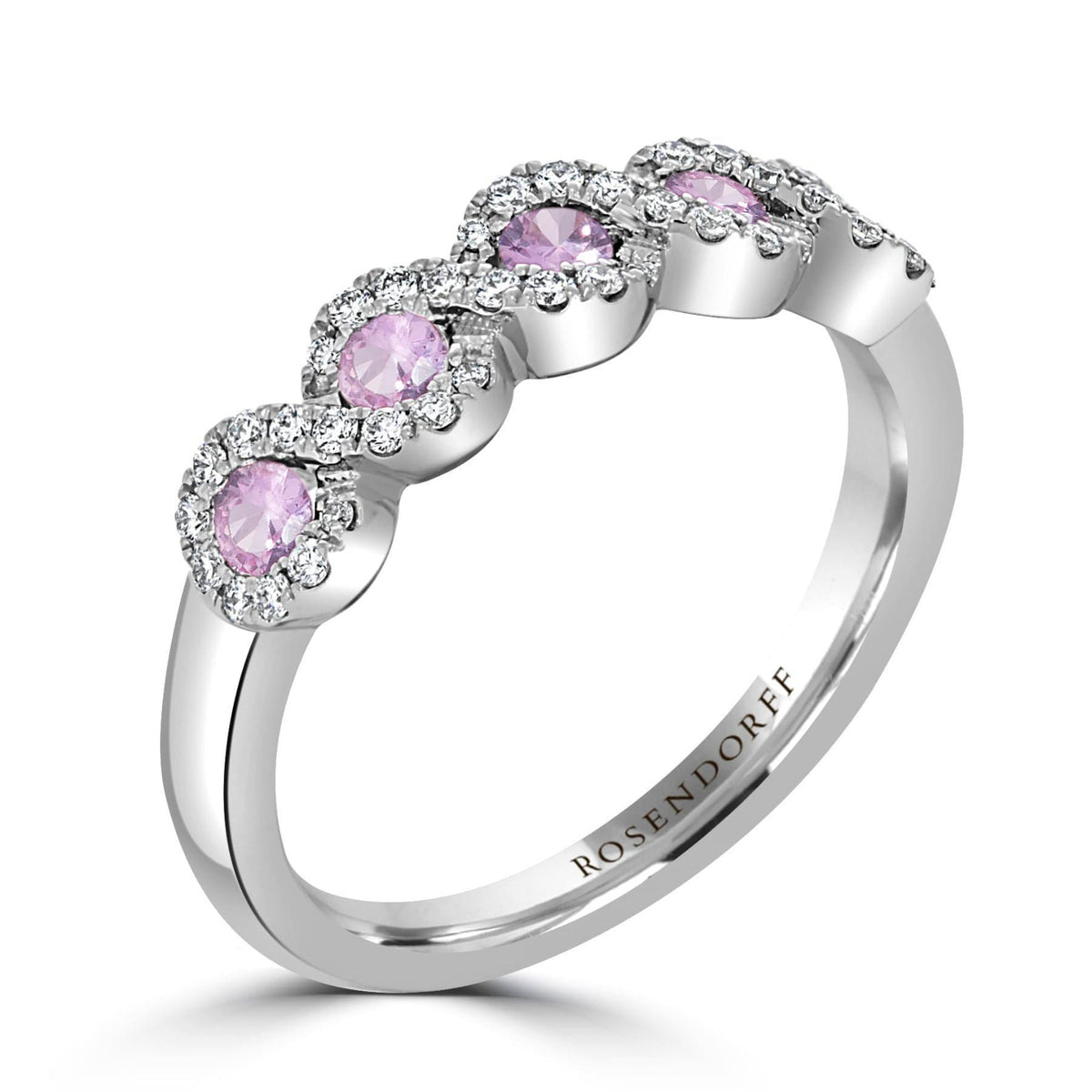Twist Halo Pink Sapphire & Diamond Ring