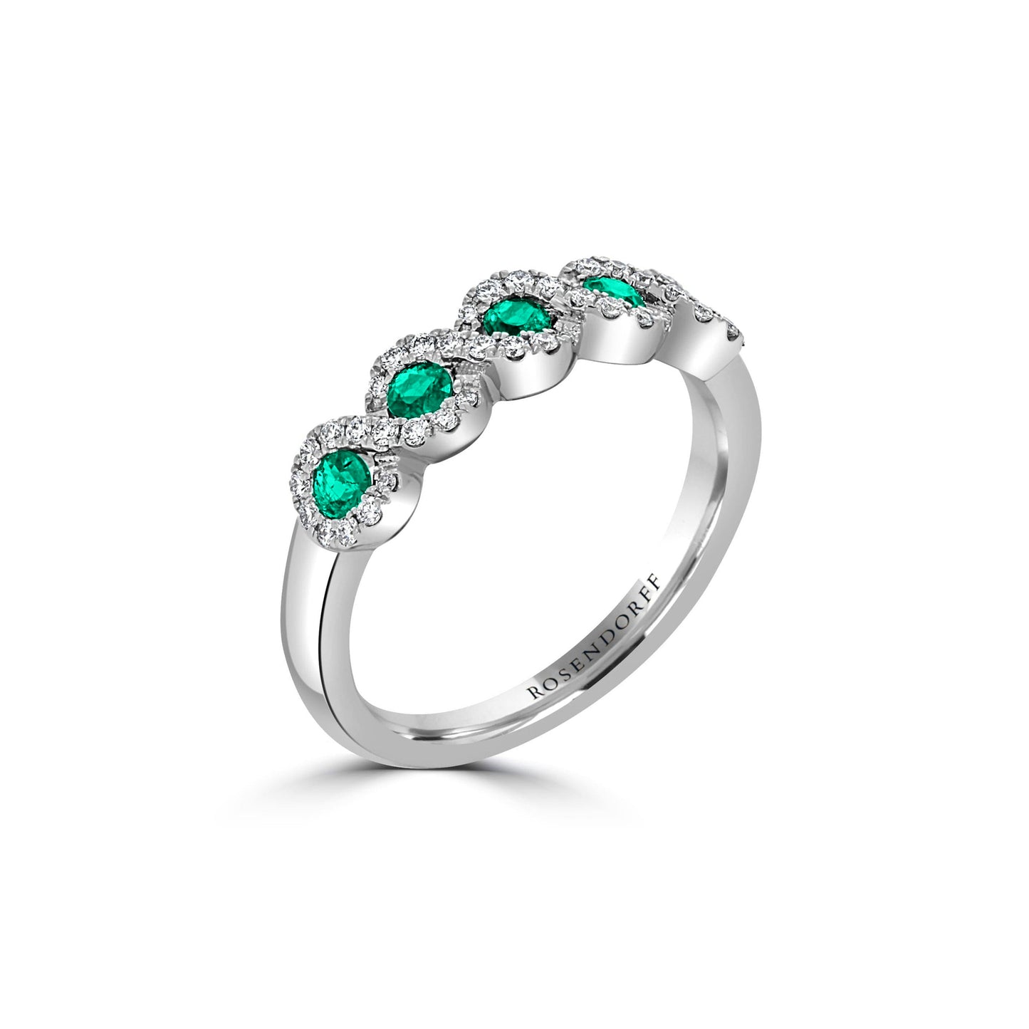 Twist Halo Emerald & Diamond Ring