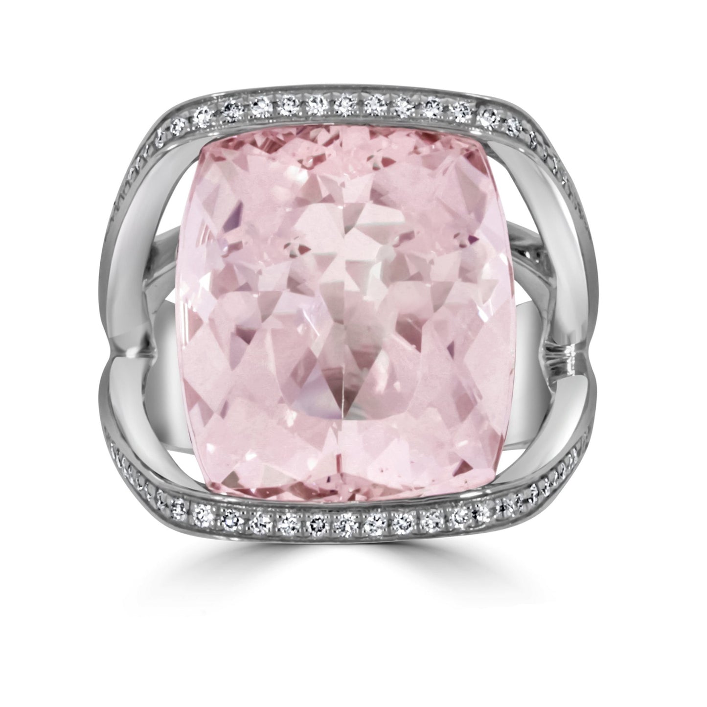 14.44ct Morganite & Diamond Split Halo Ring