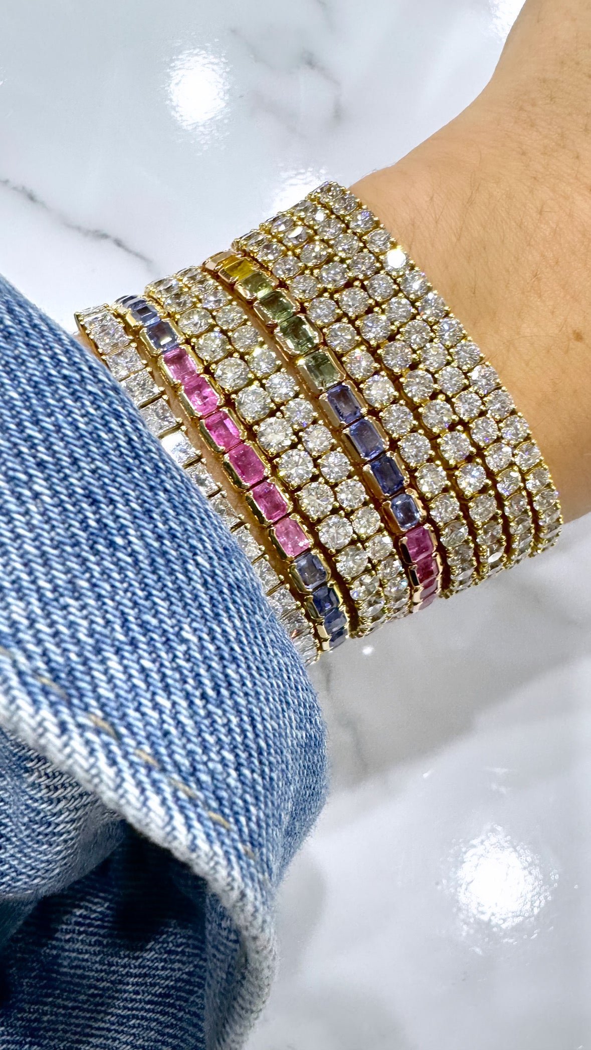 Emerald Rainbow Sapphire Bracelet