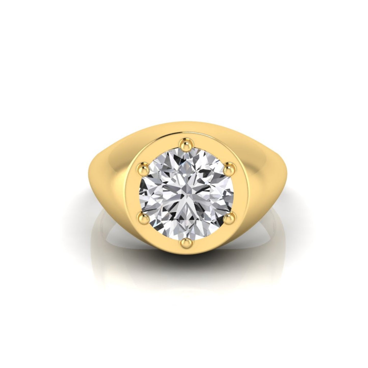 Betty Solitaire Diamond 6 Claw Signet Ring