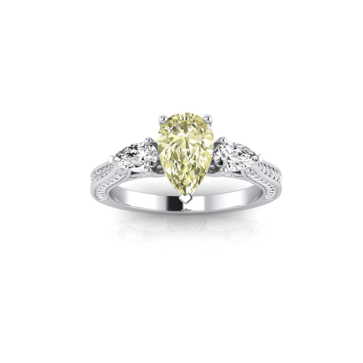 Stella Yellow & White Diamond Triolgy Ring