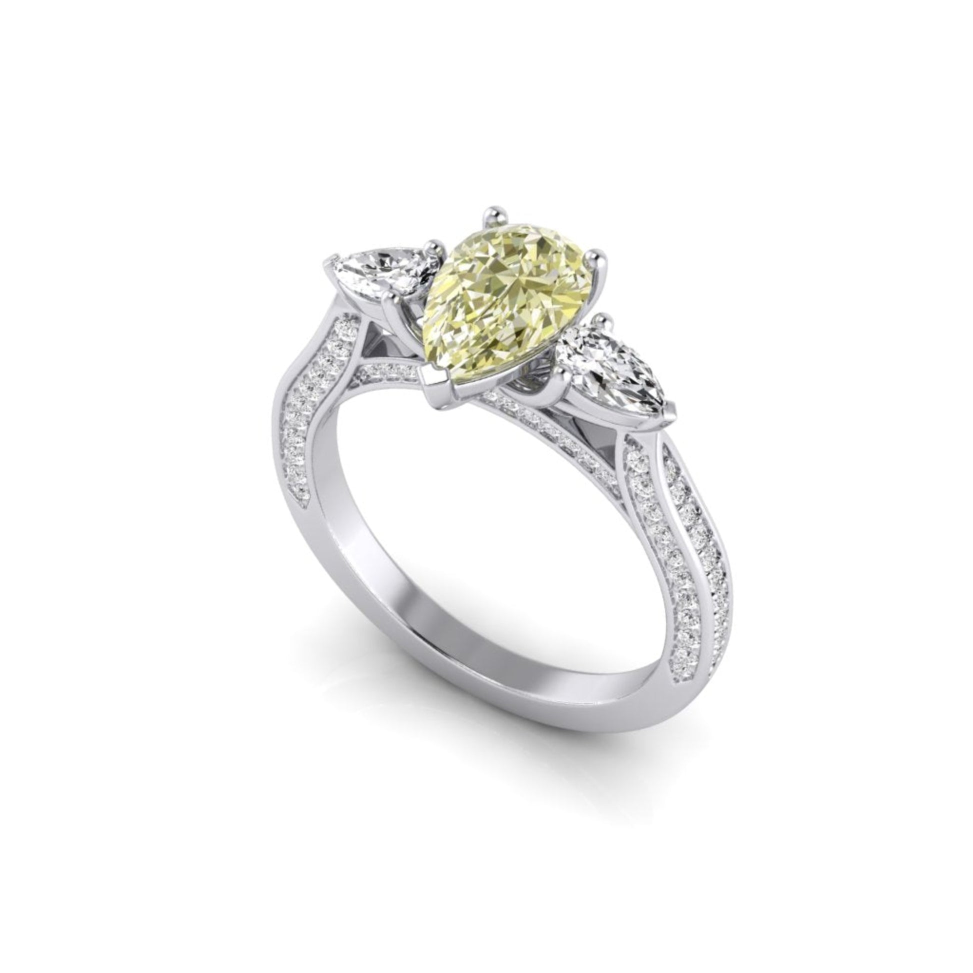 Stella Yellow & White Diamond Triolgy Ring