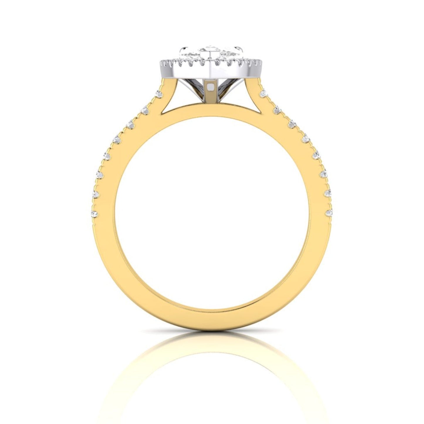 Mary Pear Diamond Halo Ring