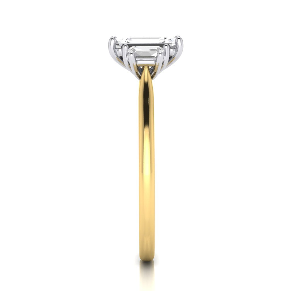 Olivia Emerald Cut & Trapezoid Trilogy Ring