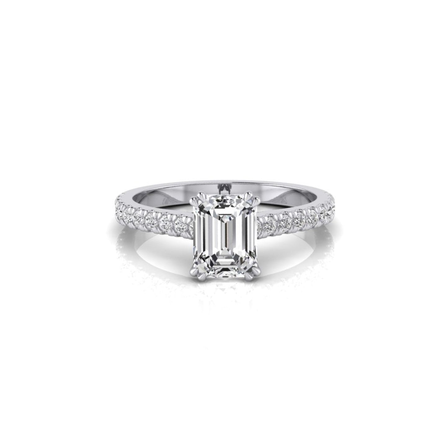 Taylor Emerald Diamond Solitaire 4 Claw Ring