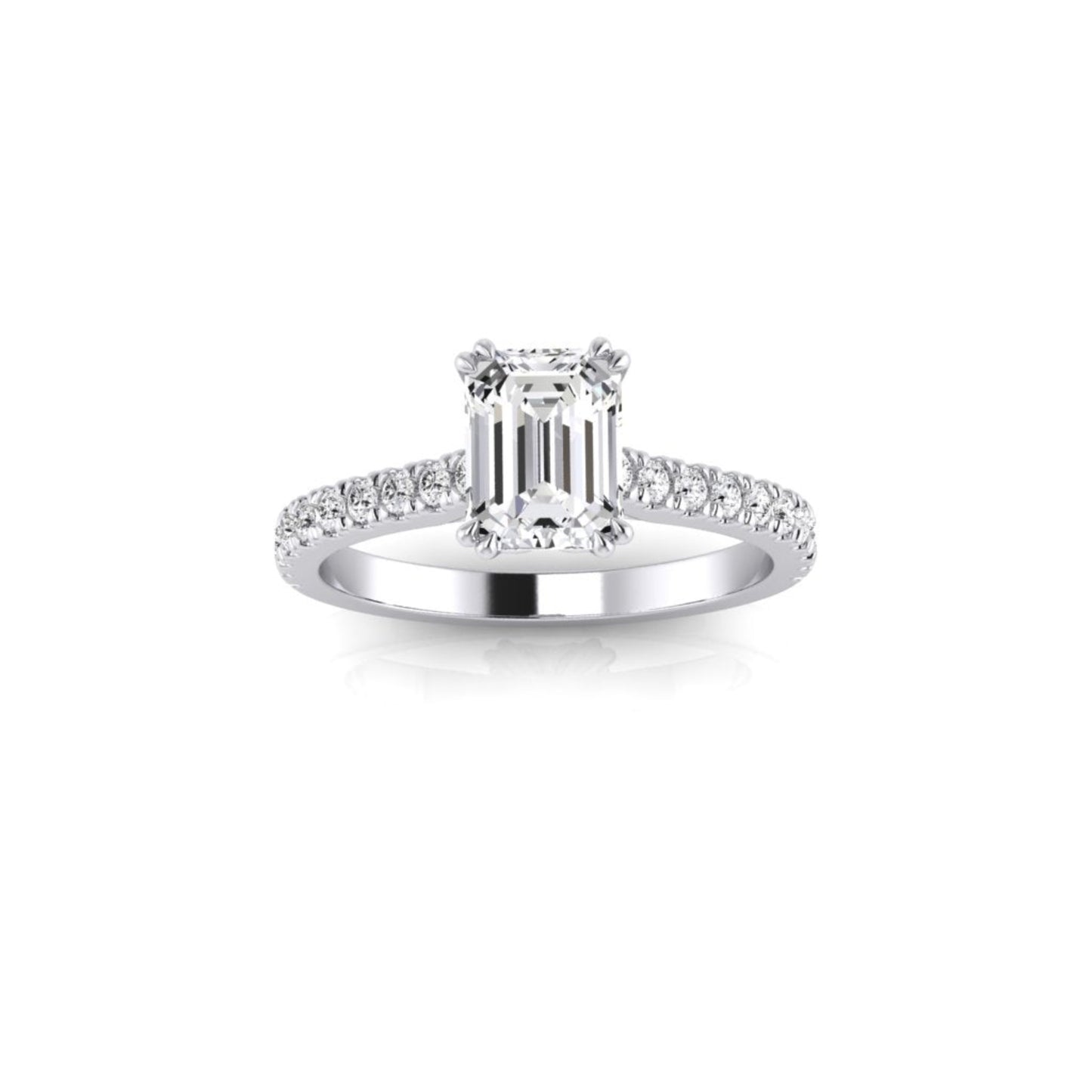 Taylor Emerald Diamond Solitaire 4 Claw Ring