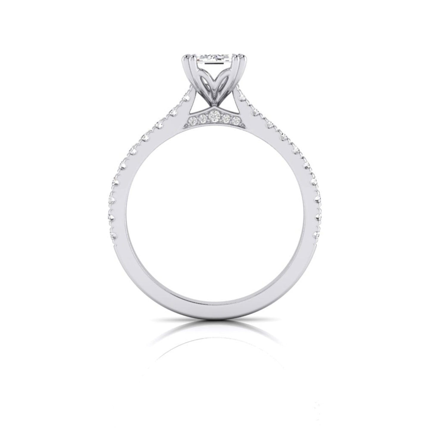 Taylor Emerald Diamond Solitaire 4 Claw Ring