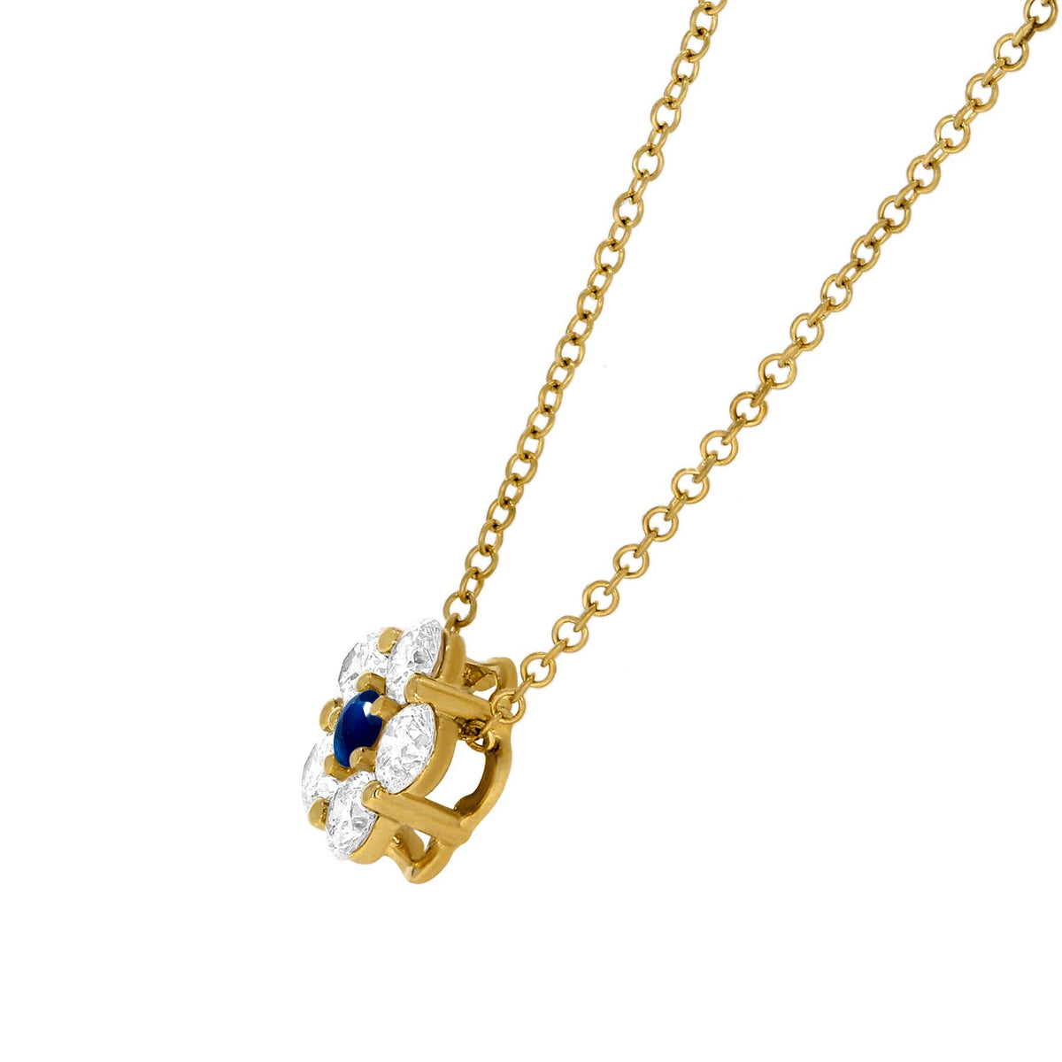 Sapphire & Diamond Cluster Pendant