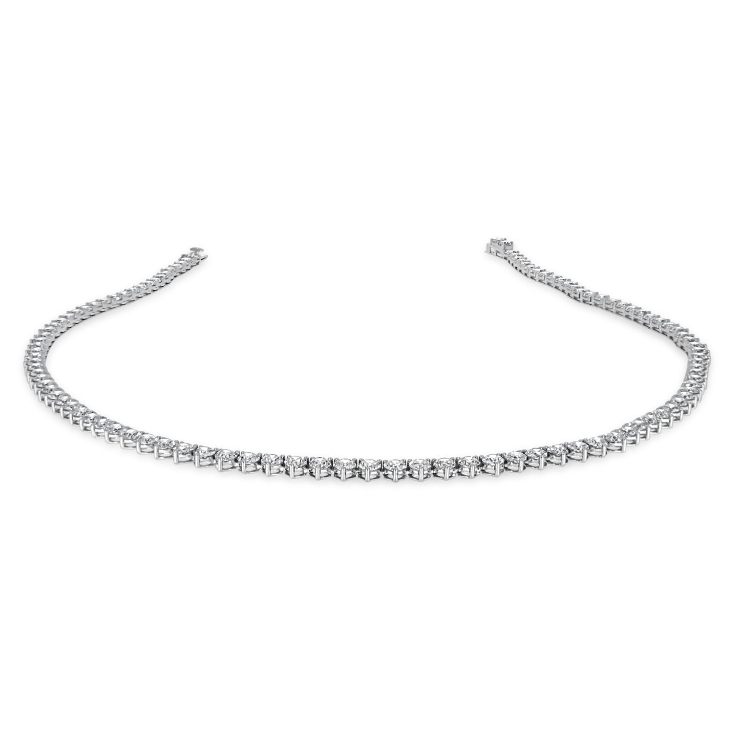 10k Tennis Necklace 3 Claw Set