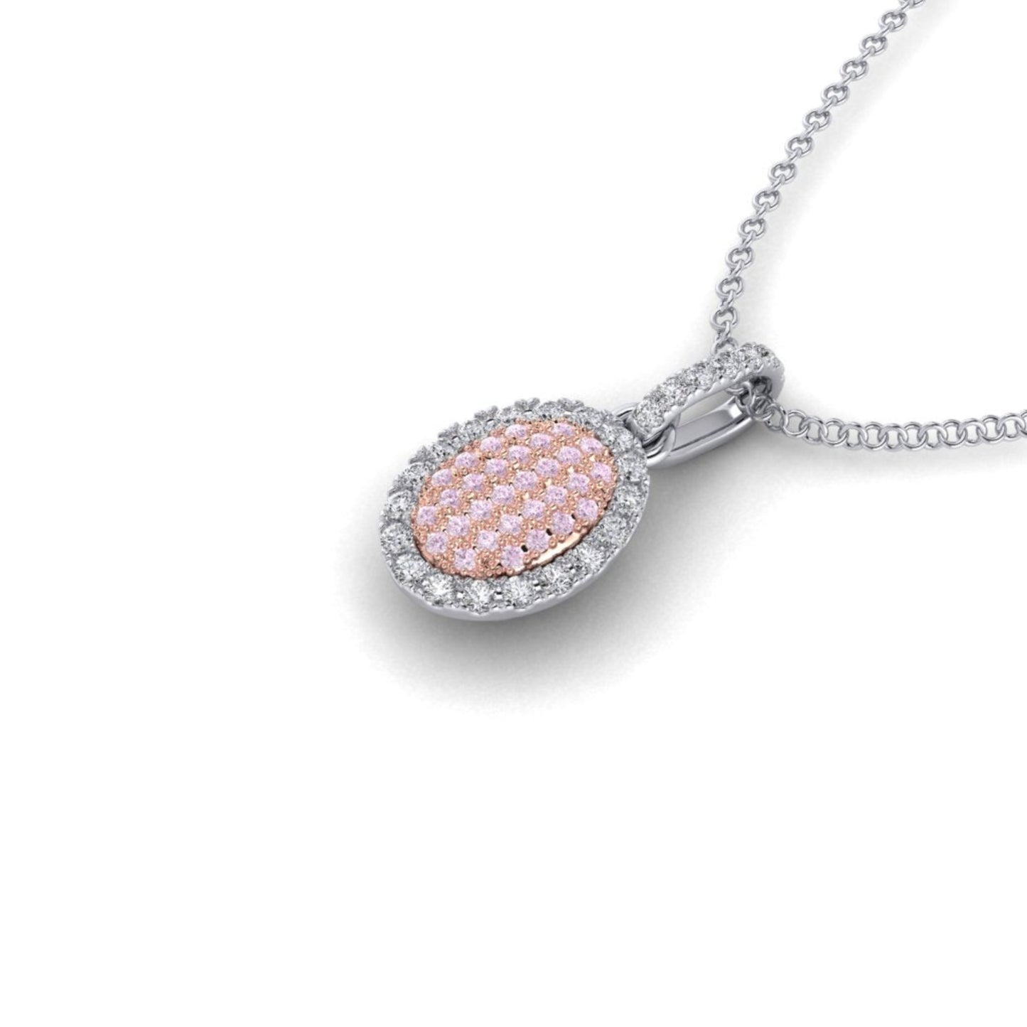 Eminence Pinks Oval Pave Pendant