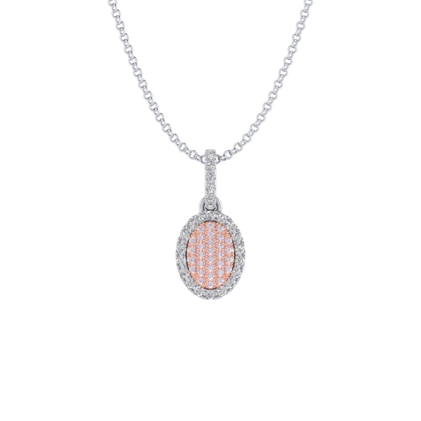 Eminence Pinks Oval Pave Pendant