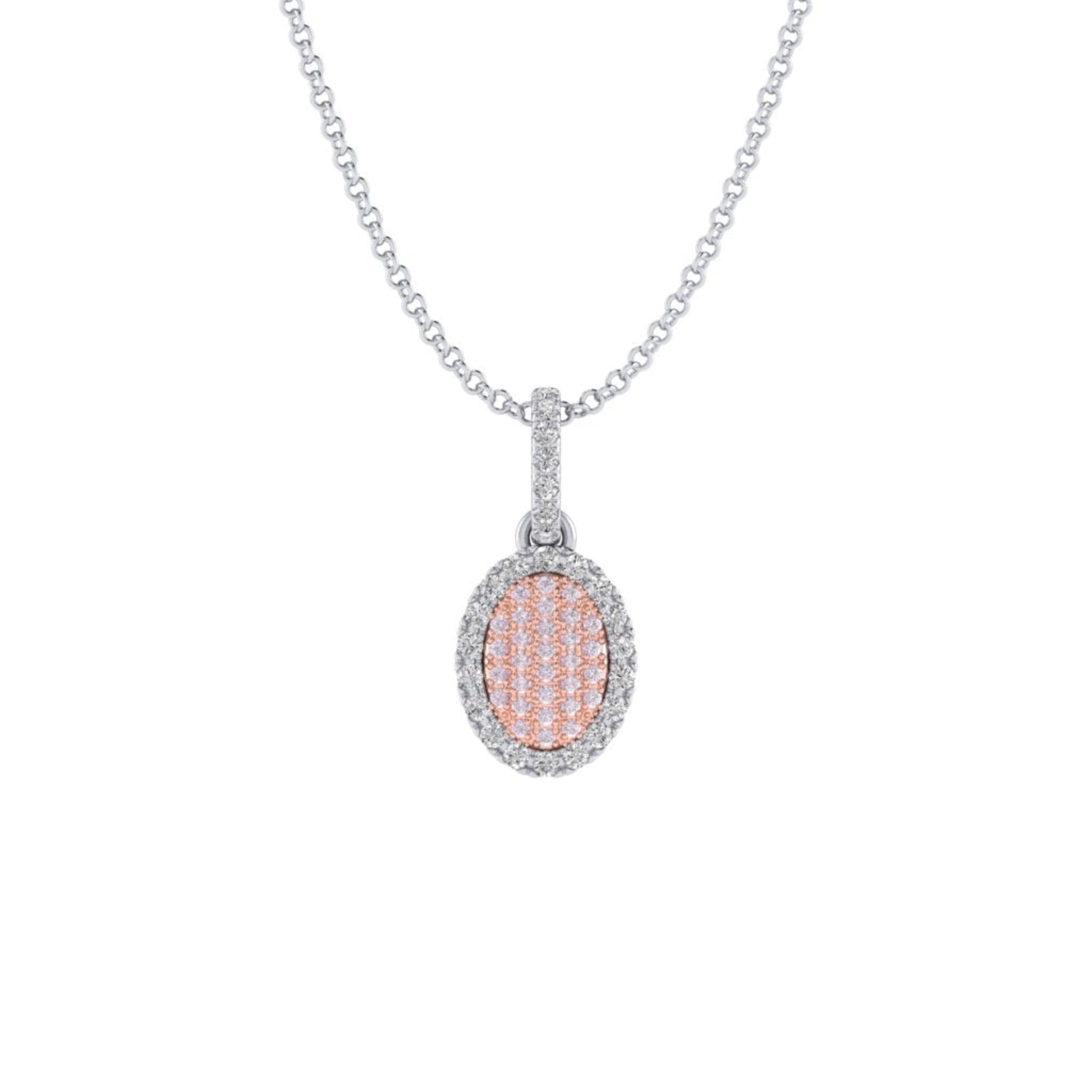 Eminence Pinks Oval Pave Pendant