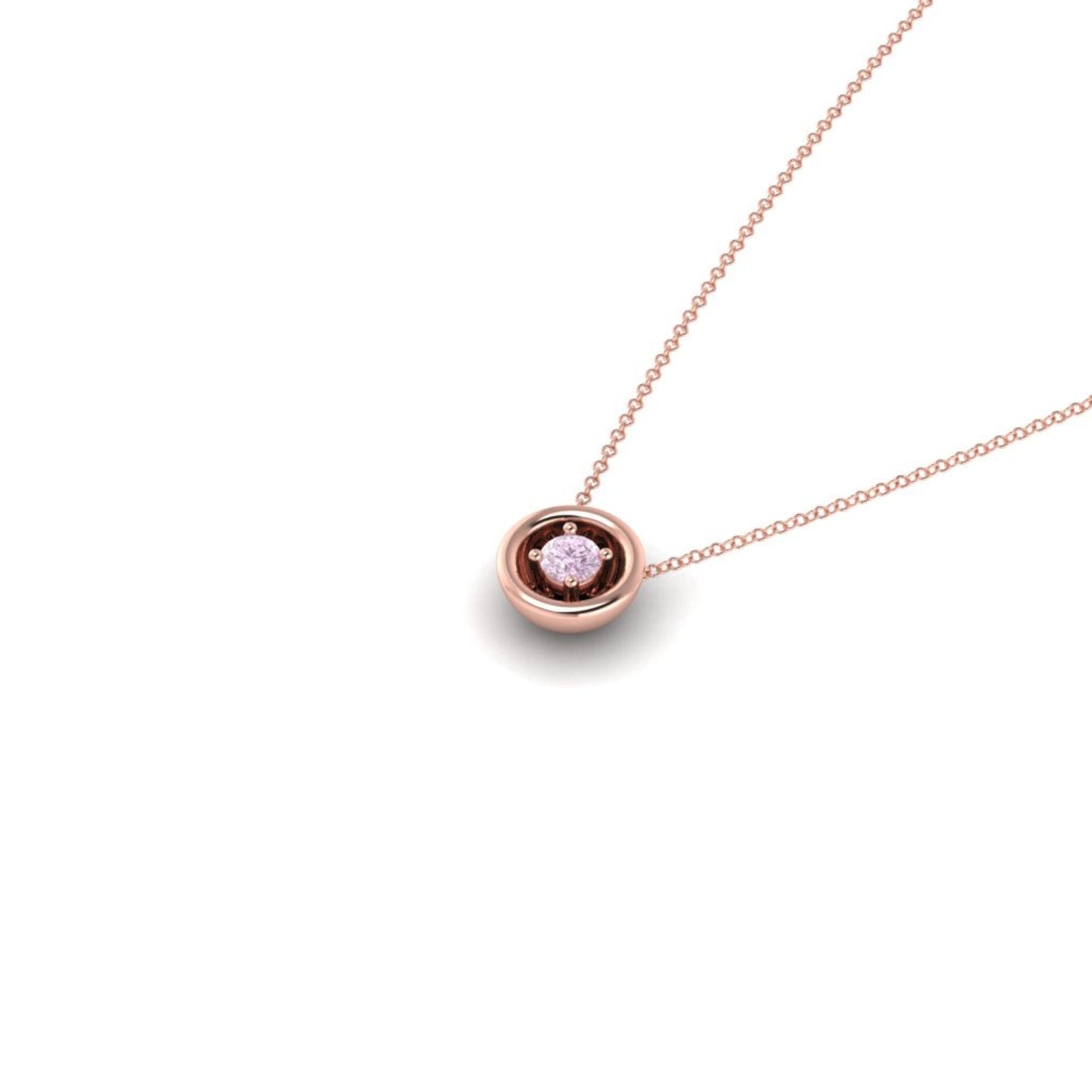 Illusion Set Solitaire Pink Pendant