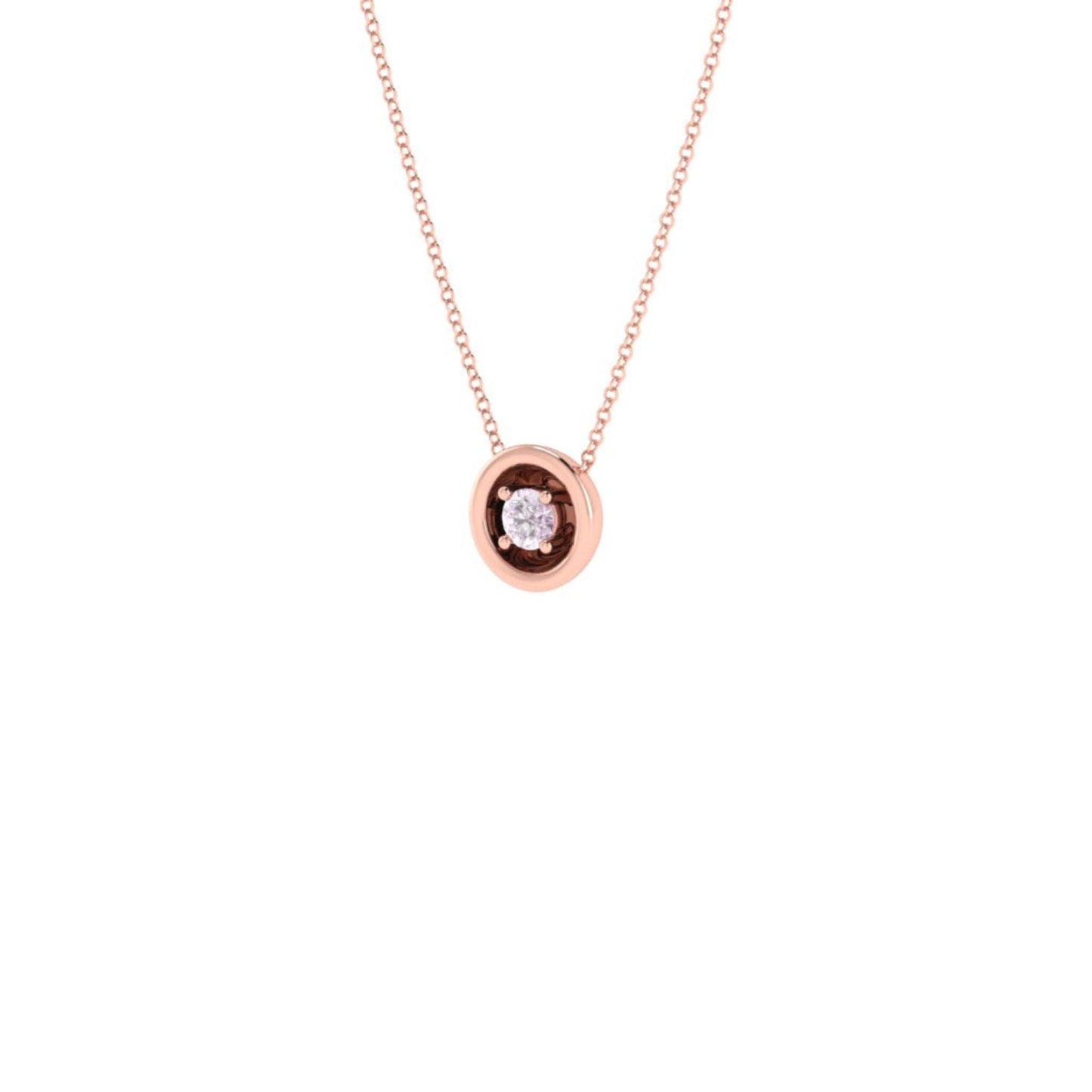 Illusion Set Solitaire Pink Pendant