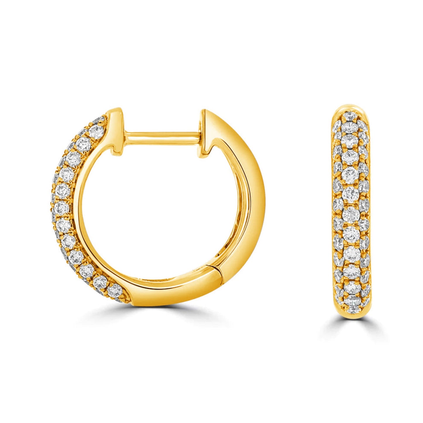 Pave Diamond Hoop Earrings