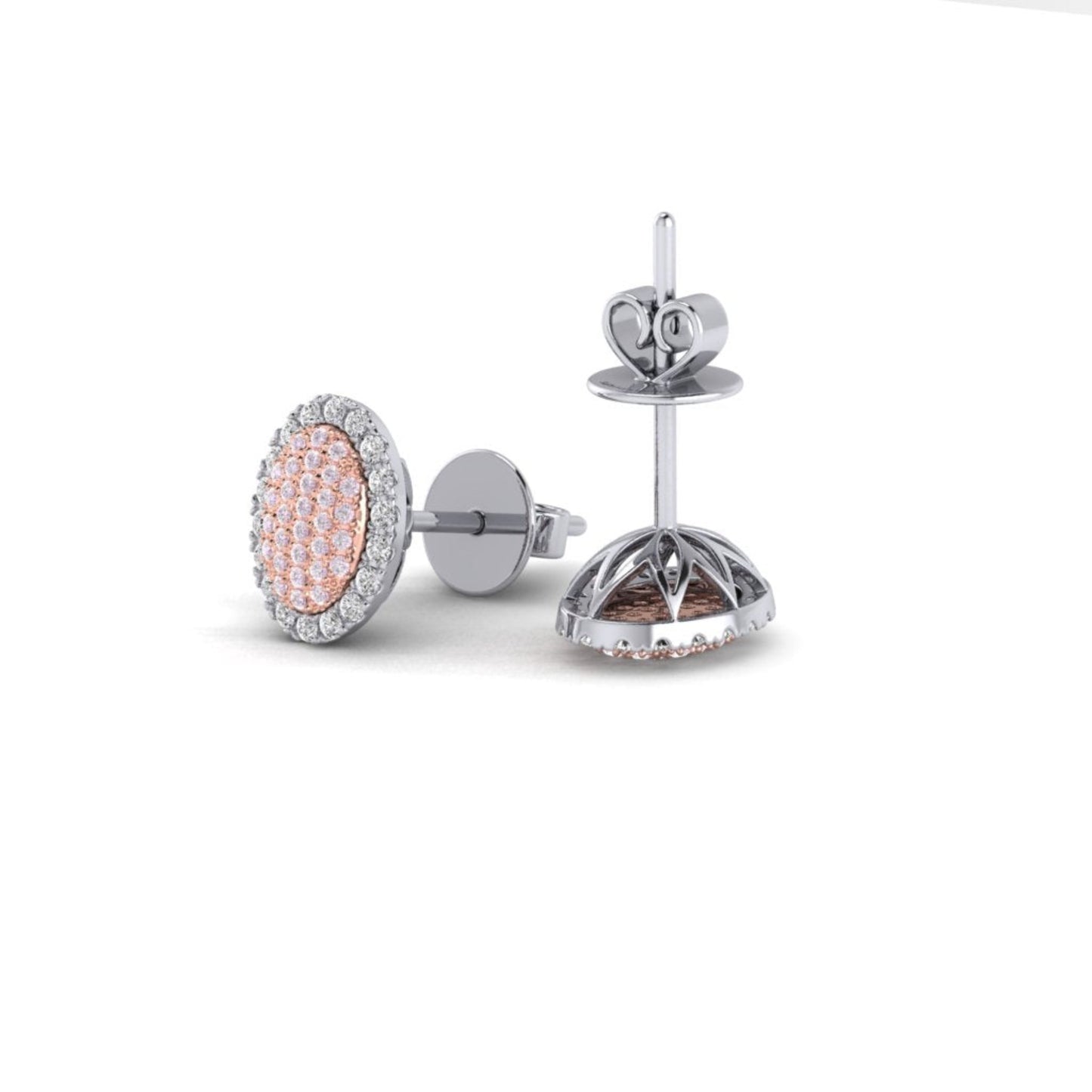 Eminence Pinks Oval Pave Stud Earrings