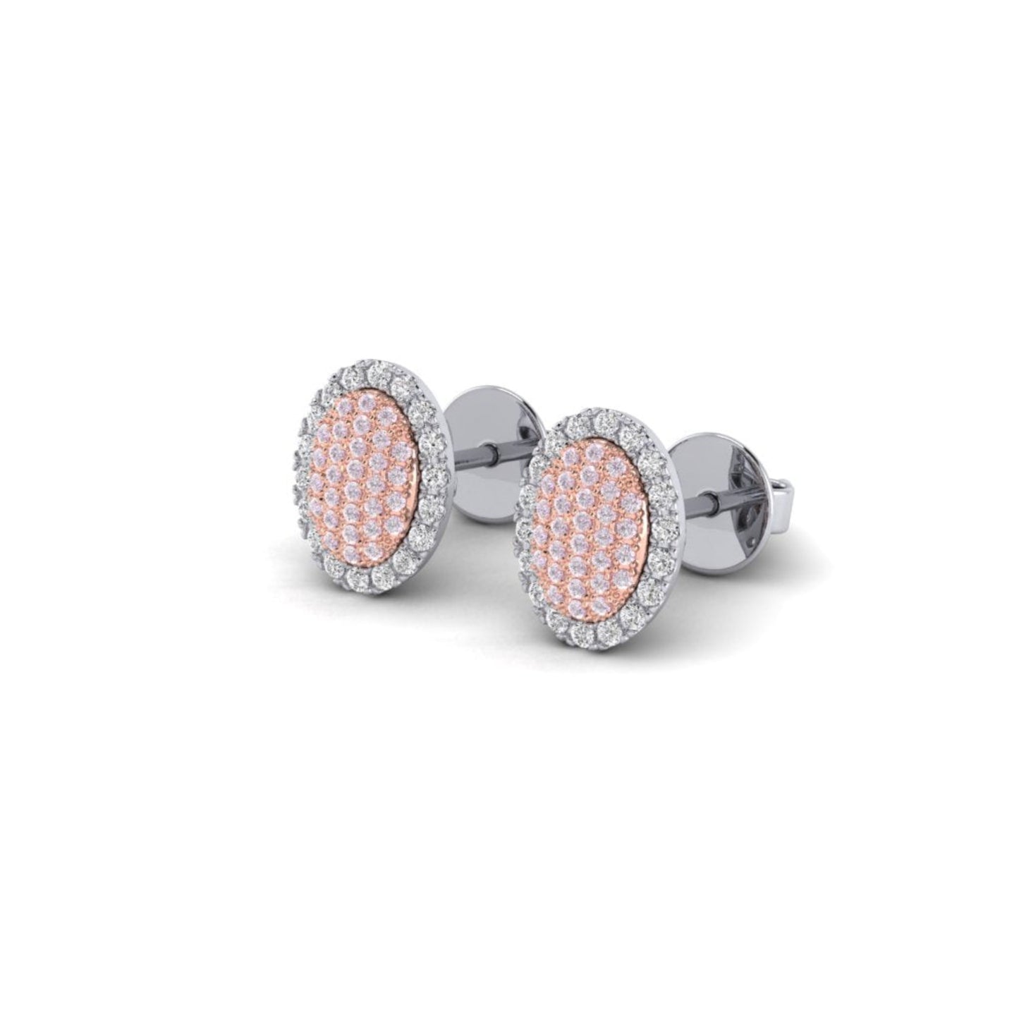 Eminence Pinks Oval Pave Stud Earrings