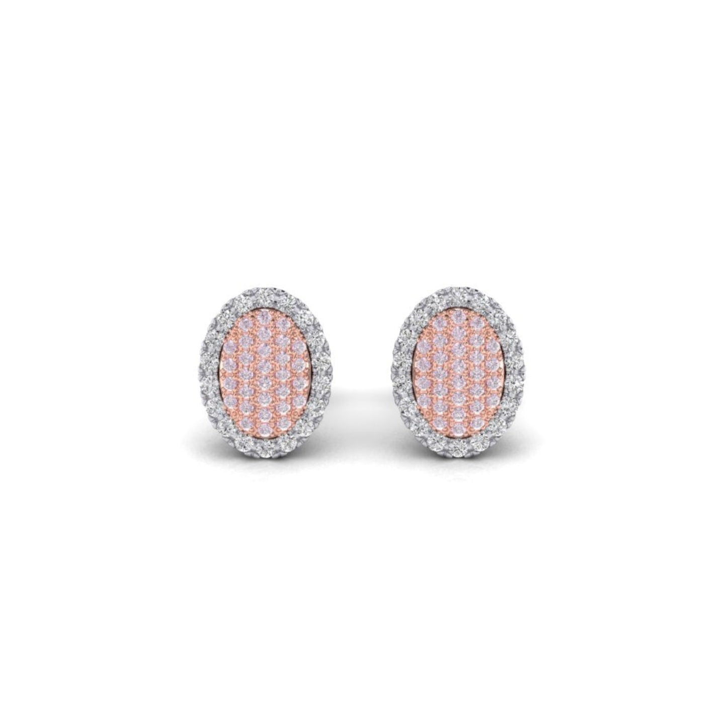 Eminence Pinks Oval Pave Stud Earrings