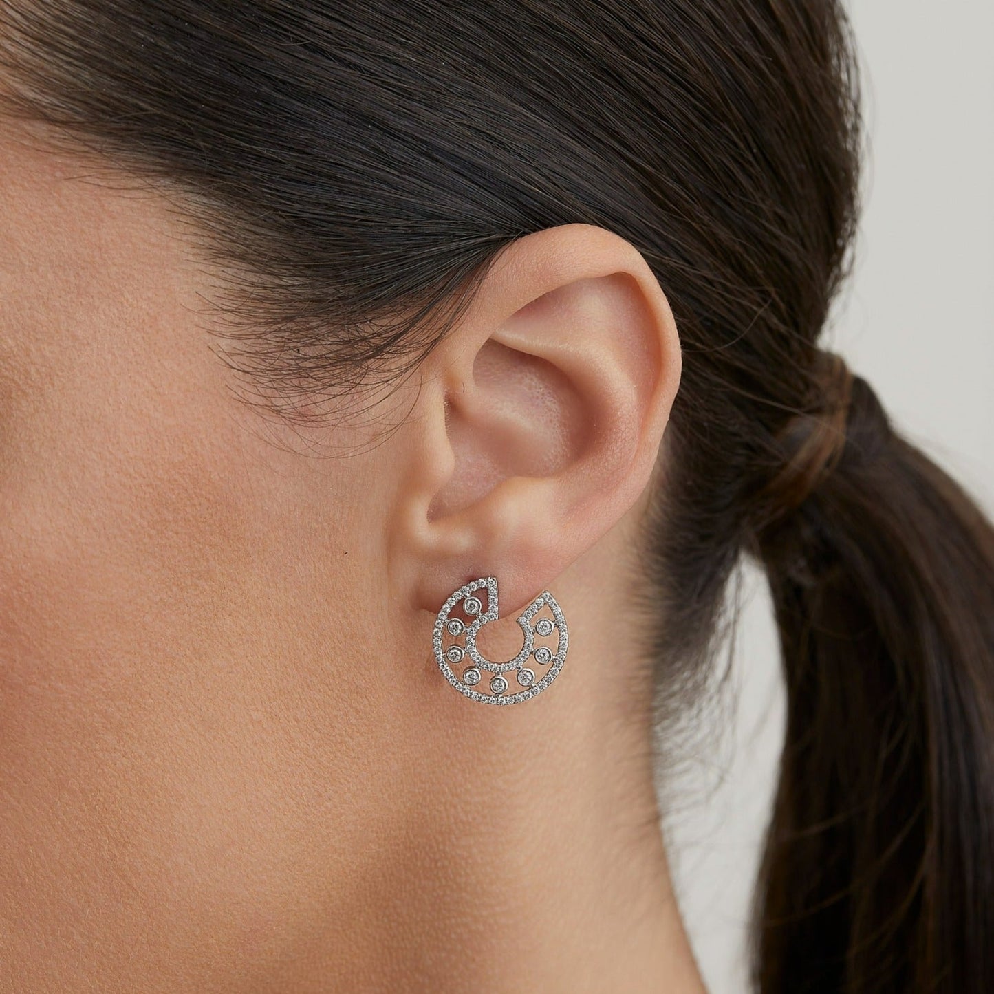 Fancy Diamond Hoop Earring