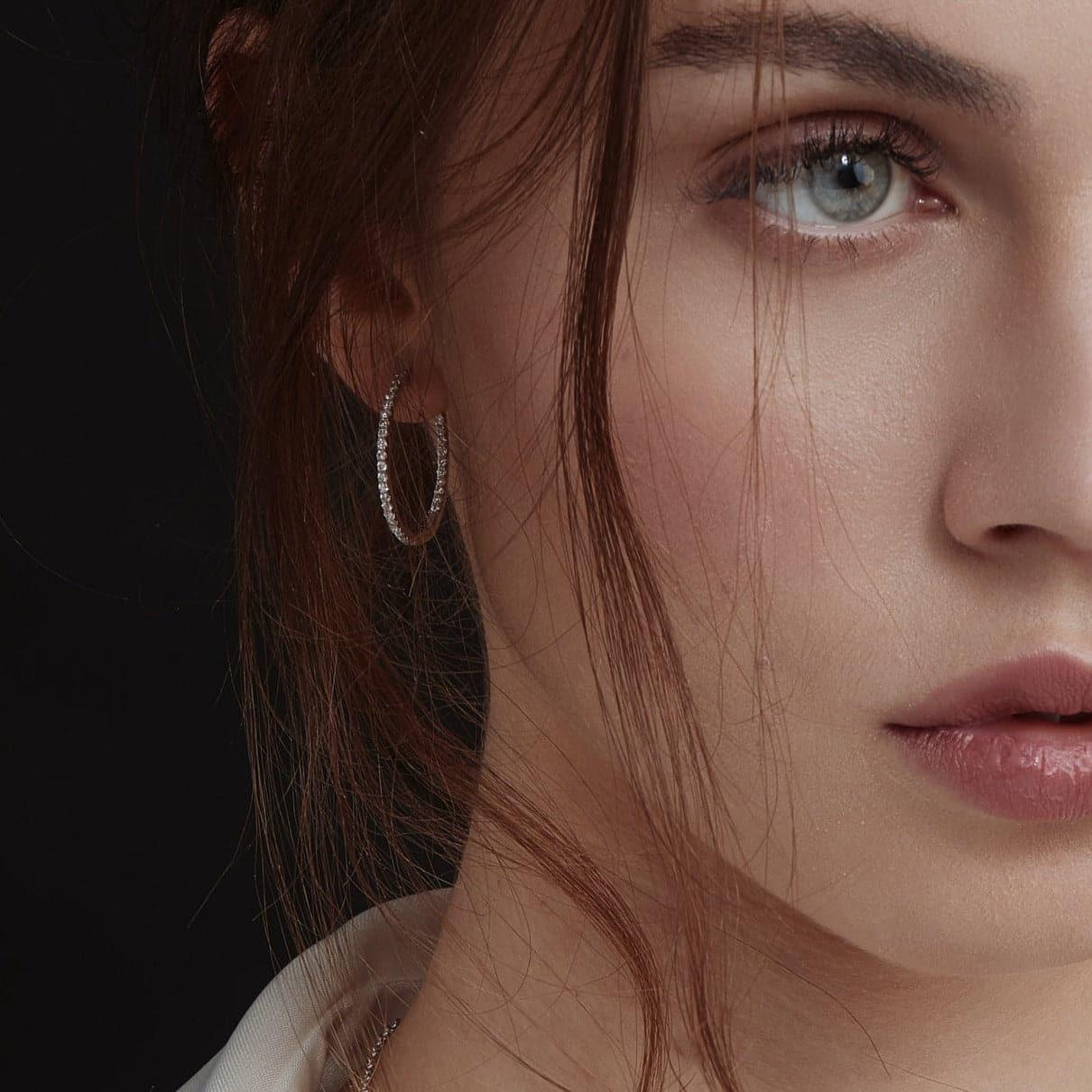 Large Diamond Hoop Earrings