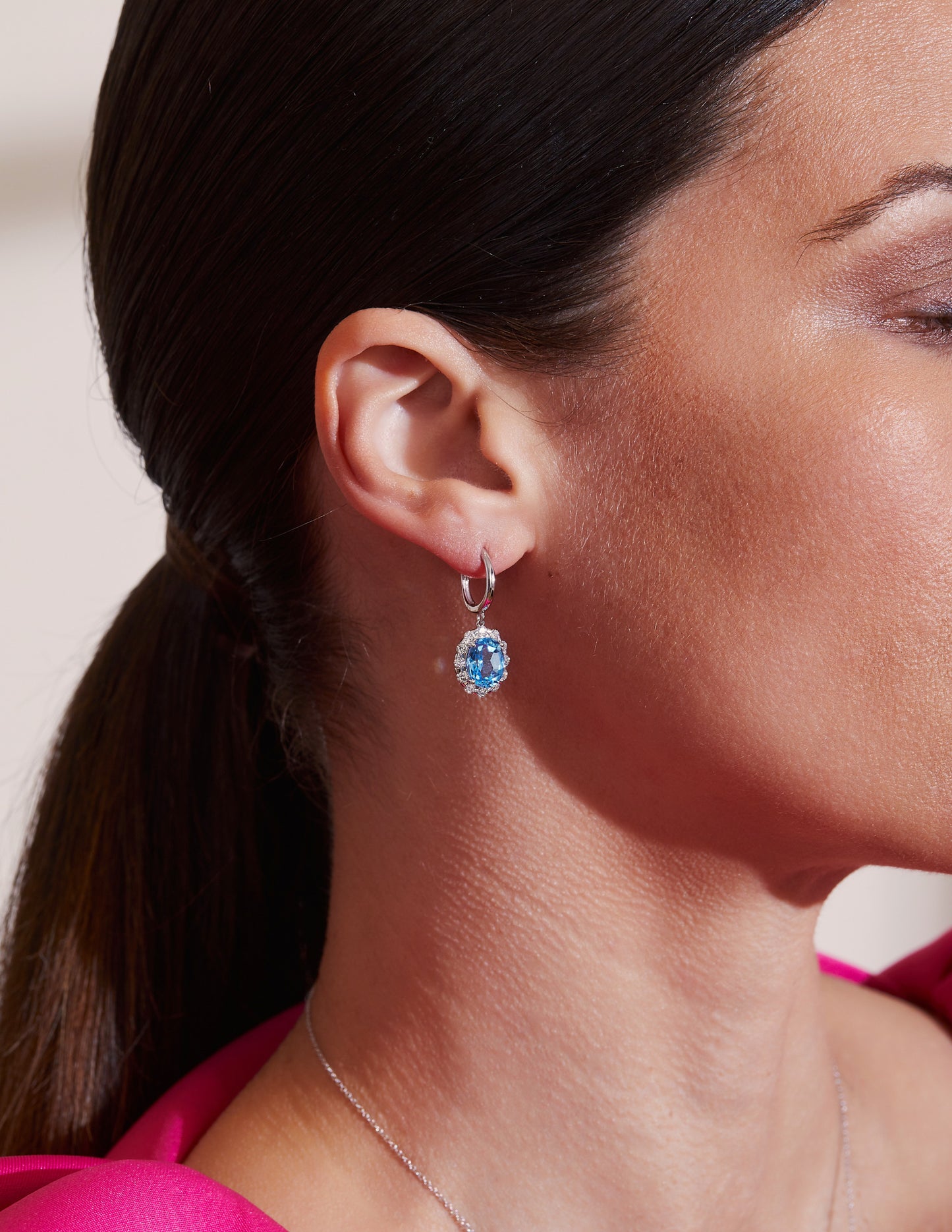 Blue Topaz 4.92ct Halo Earrings