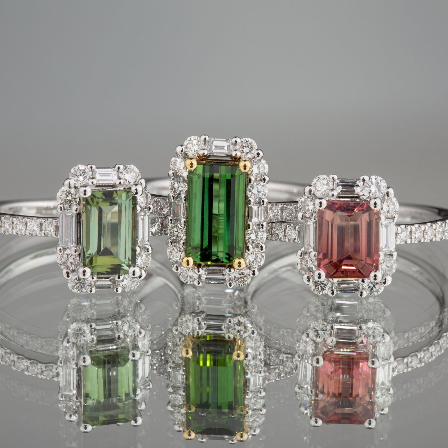Pink Tourmaline & Diamond Halo Ring