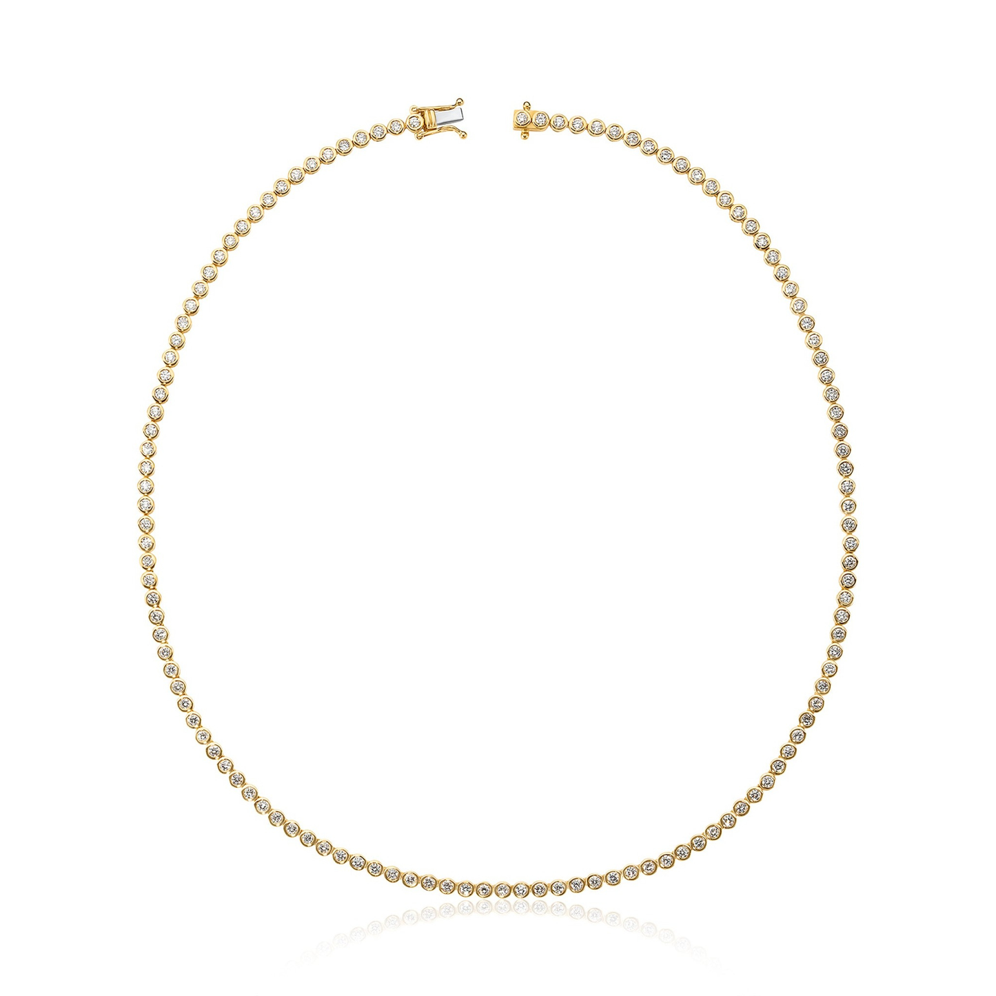 3.54ct Bezel Diamond Tennis Necklace