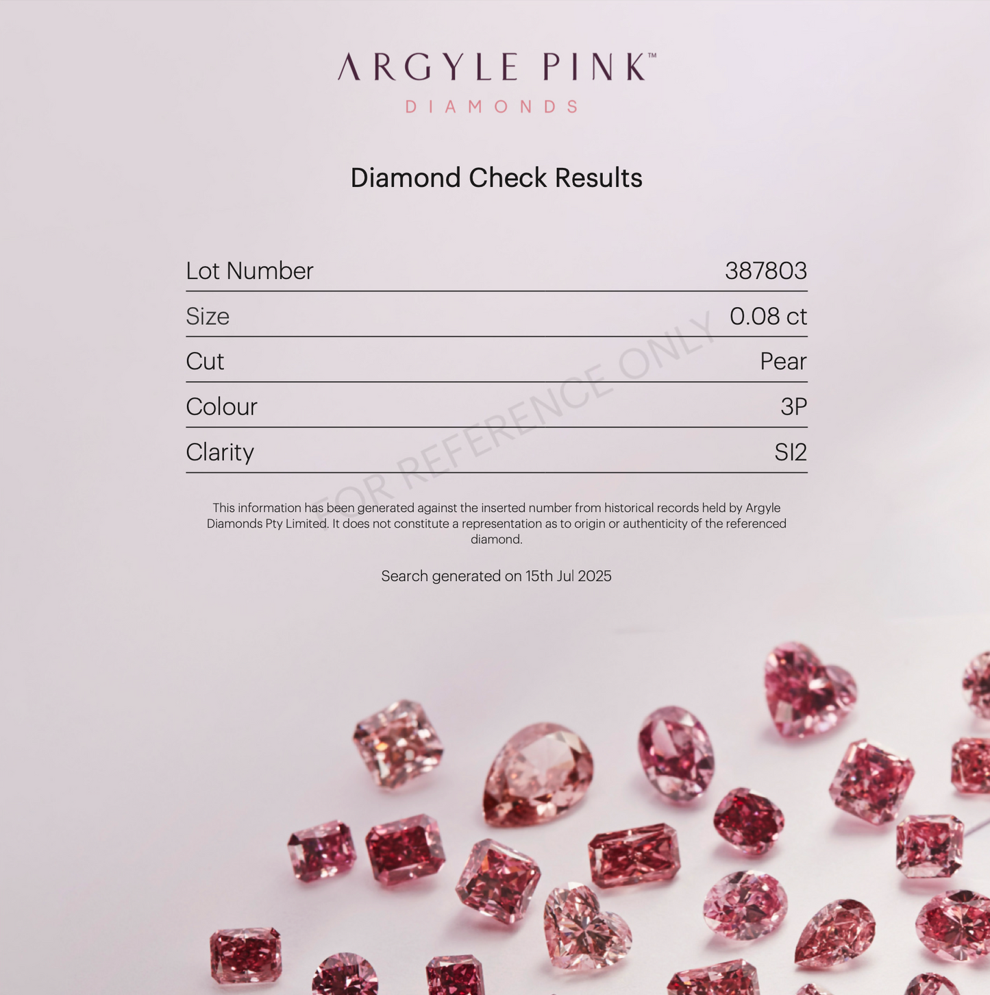 Argyle Pear 0.08ct 3P SI2 Certified Loose Pink Diamond From WA