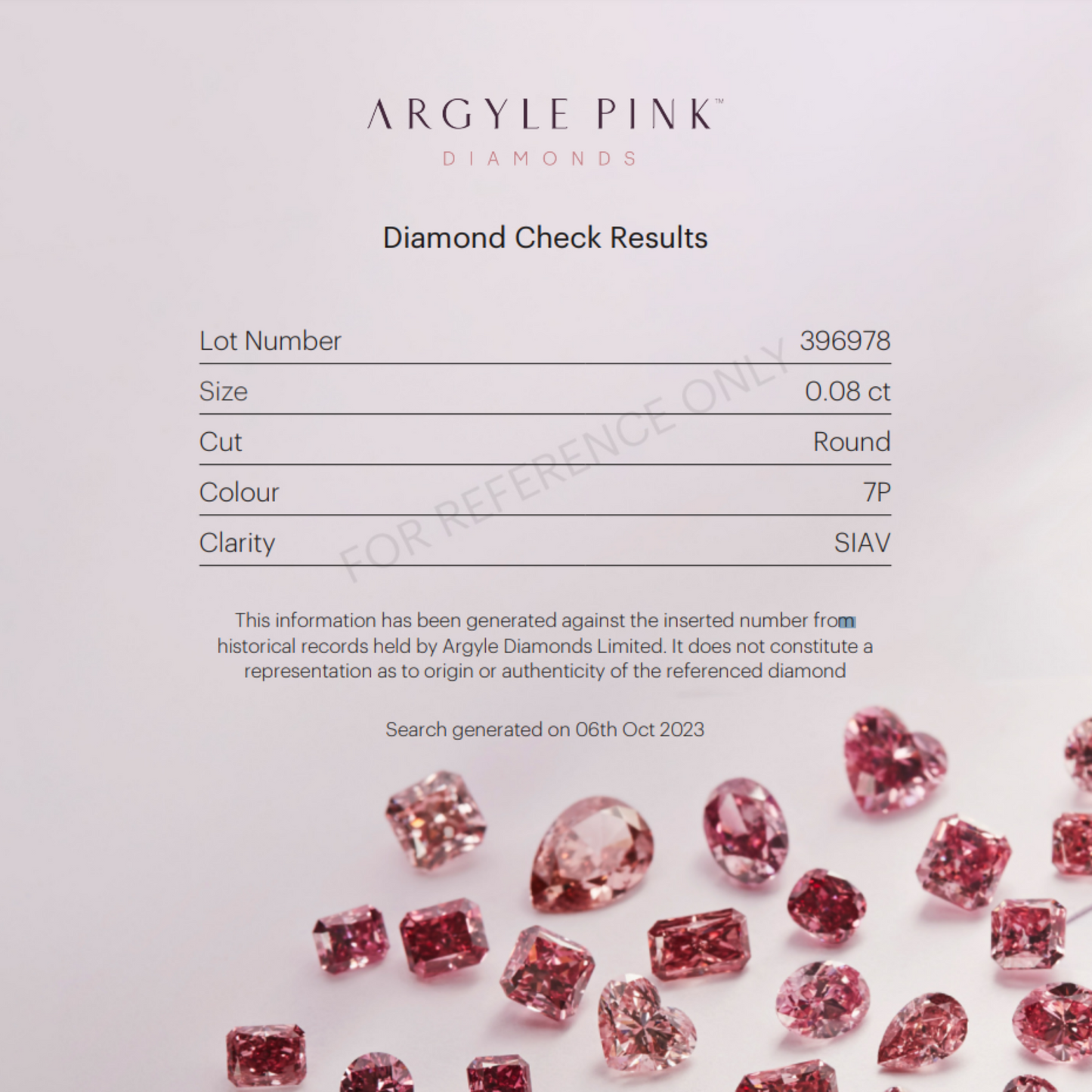 7P 0.08ct Certified Loose Pink Diamond From WA