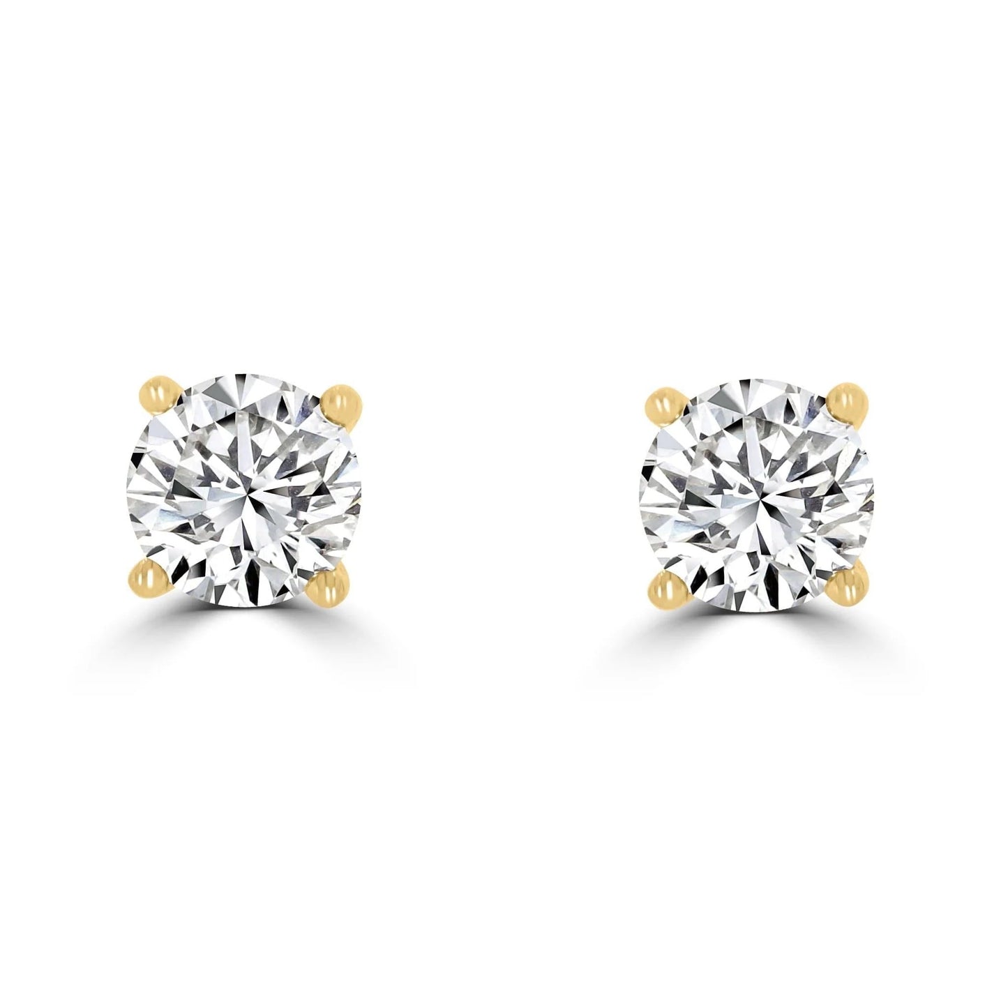 14ct Gold Solitaire Stud Earrings