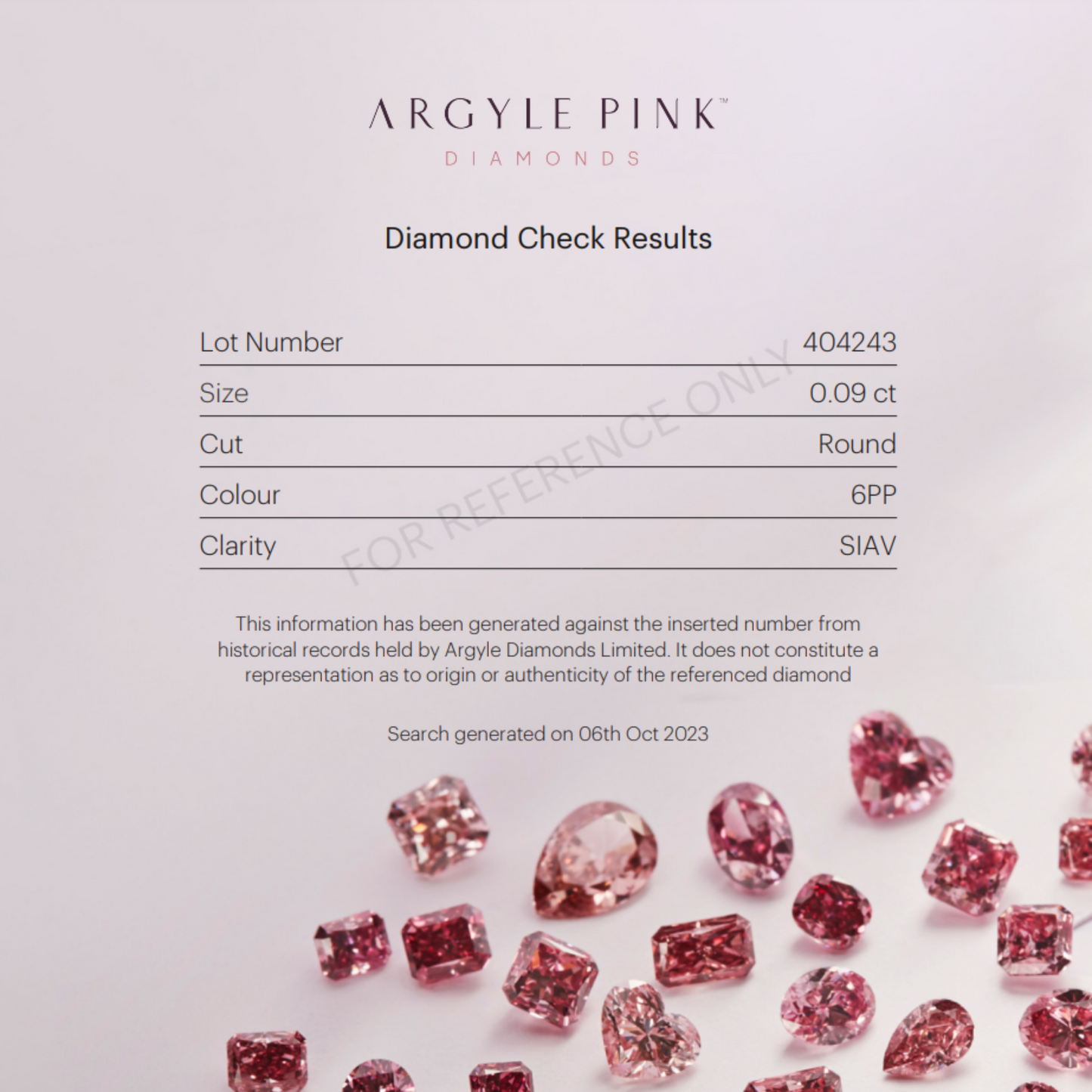 6PP 0.09ct Certified Loose Pink Diamond From WA