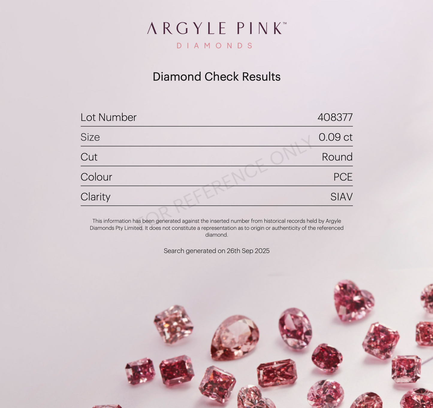 Argyle Pink Champagne Diamond PCE SI 0.09ct Loose