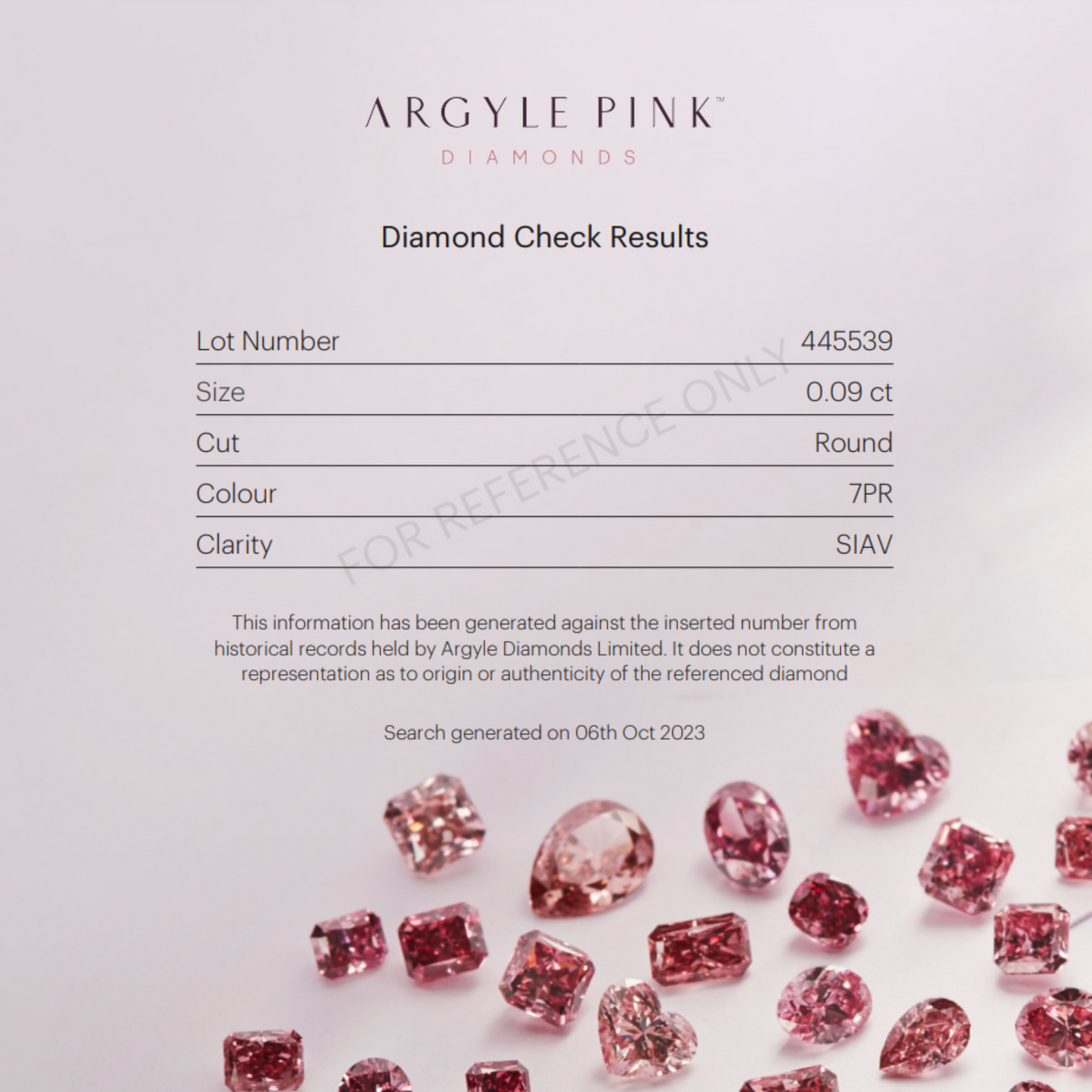 7PR 0.09ct Certified Loose Pink Diamond From WA