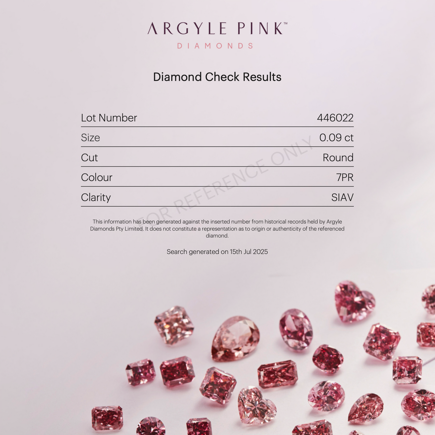 Argyle 7PR RB 0.09ct SIAV Certified Loose Pink Diamond From WA