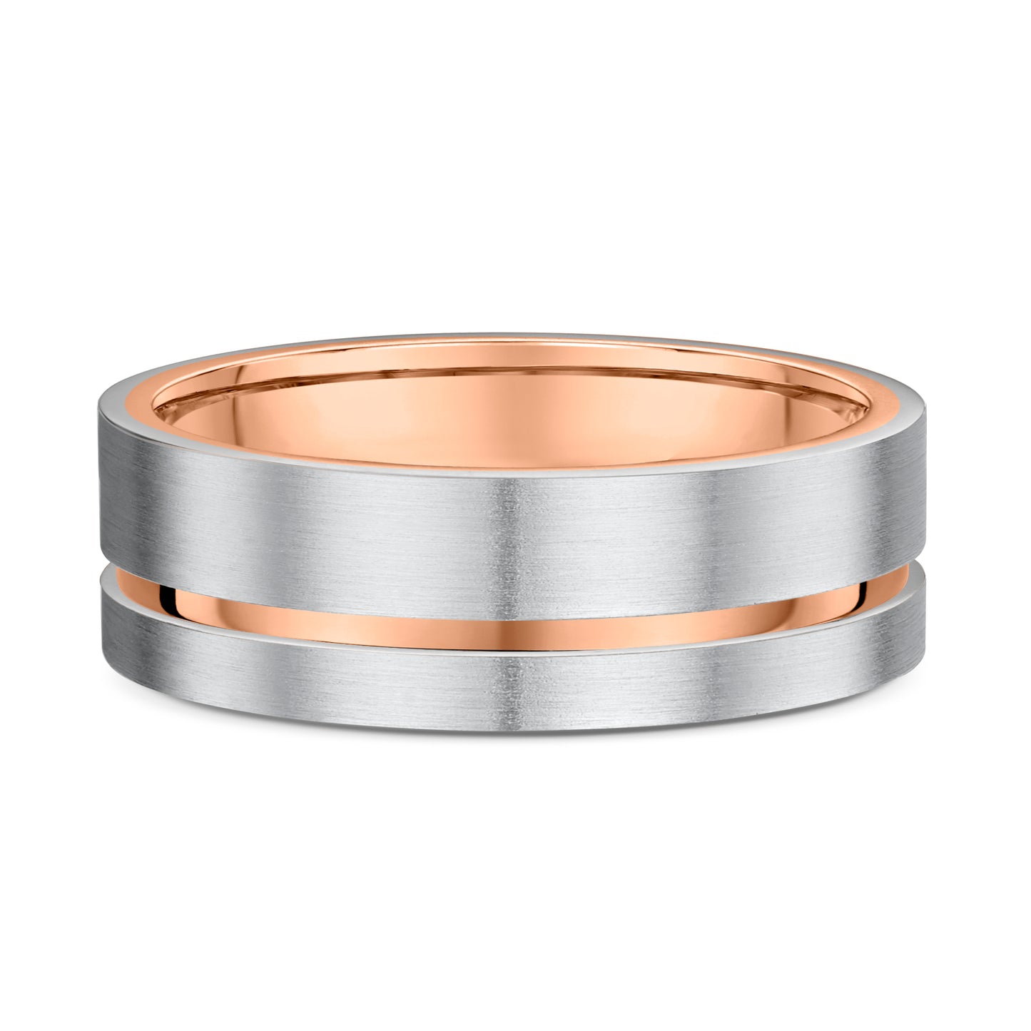 Satin Inlay Wedding Band