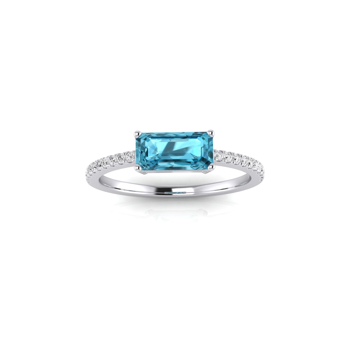 0.90ct Aqua & Diamond Ring