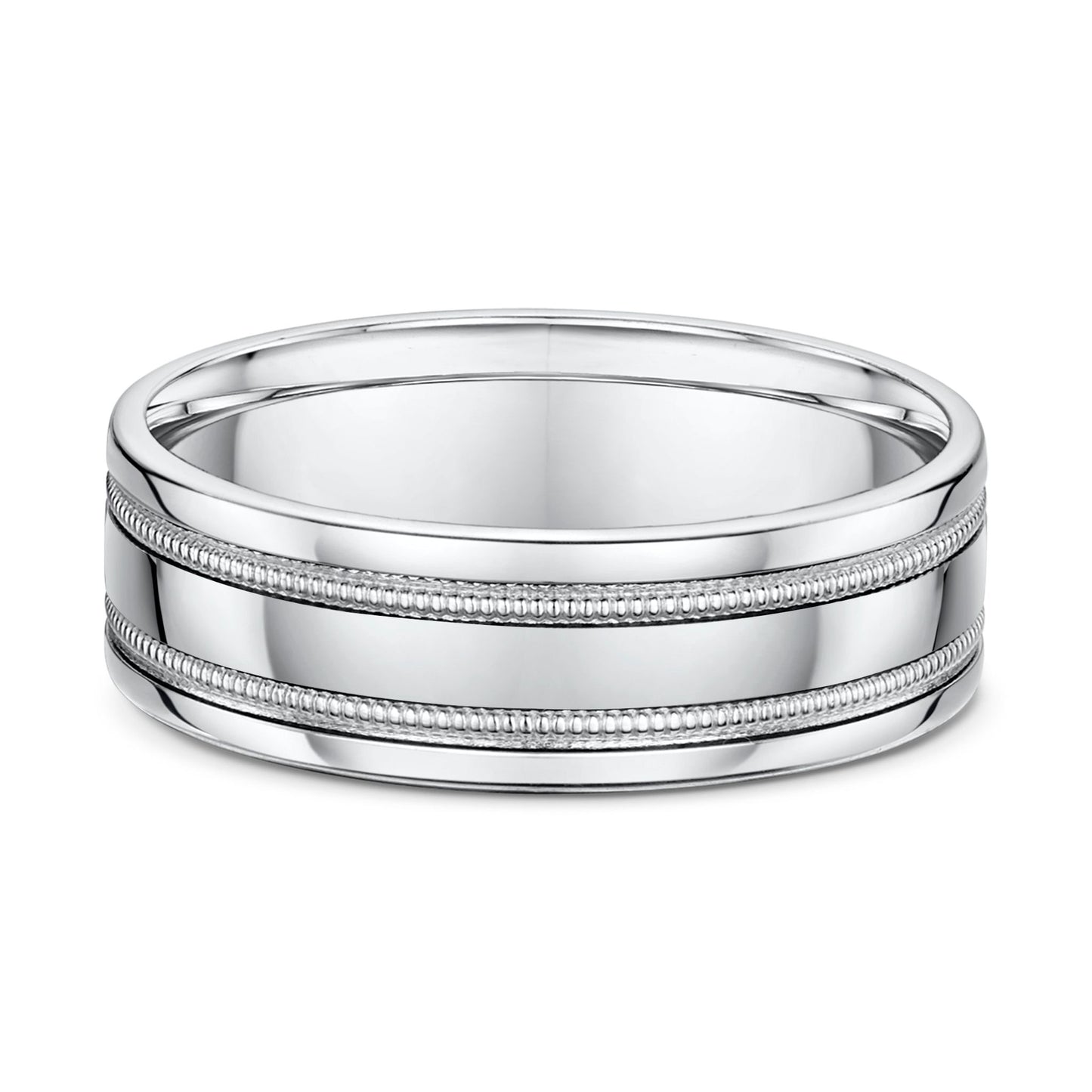 Millgrain Row Wedding Band