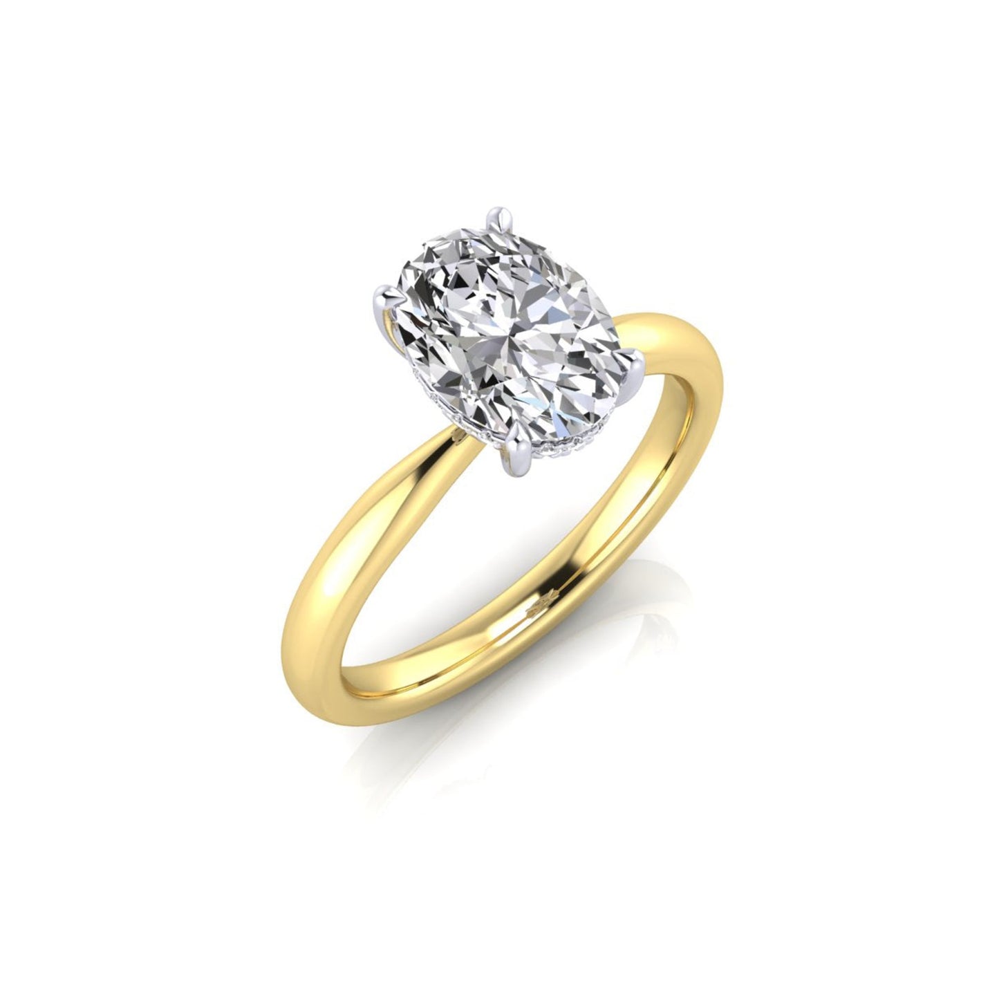 Ainslie Oval Diamond Solitaire 4 Claw Ring