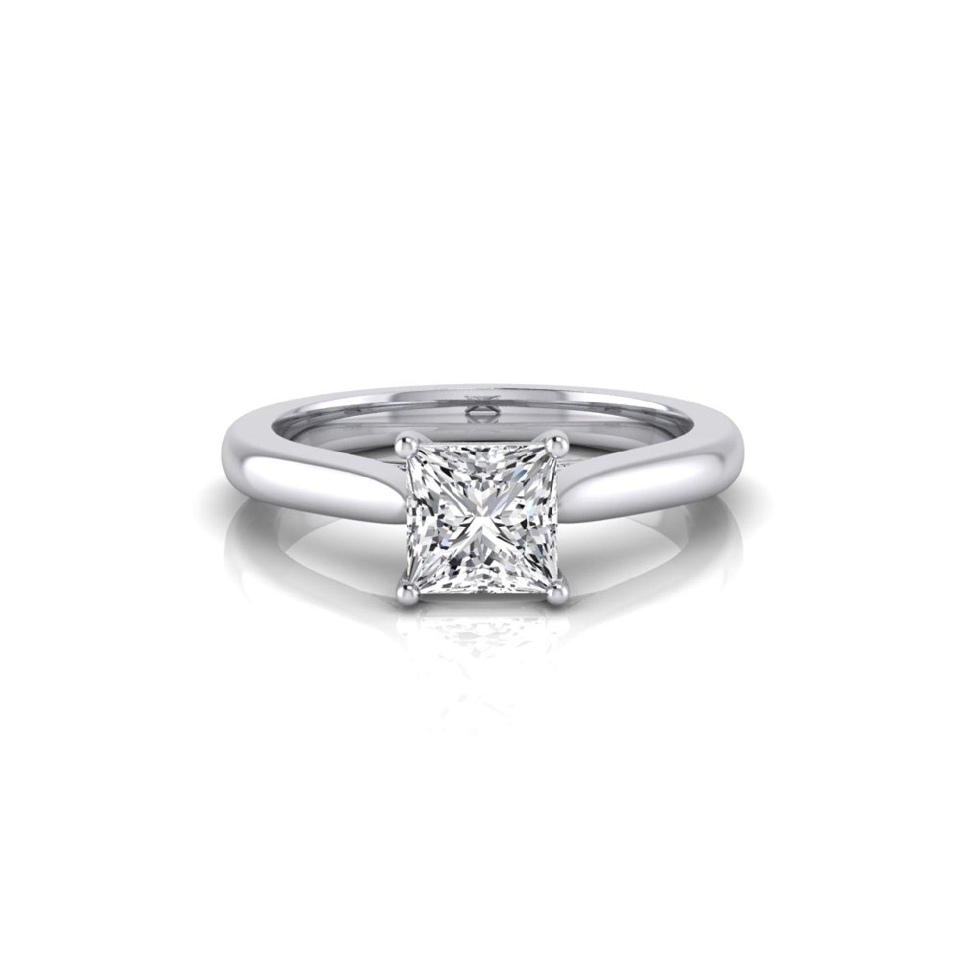 Anya Princess Diamond Solitaire 4 Claw Ring