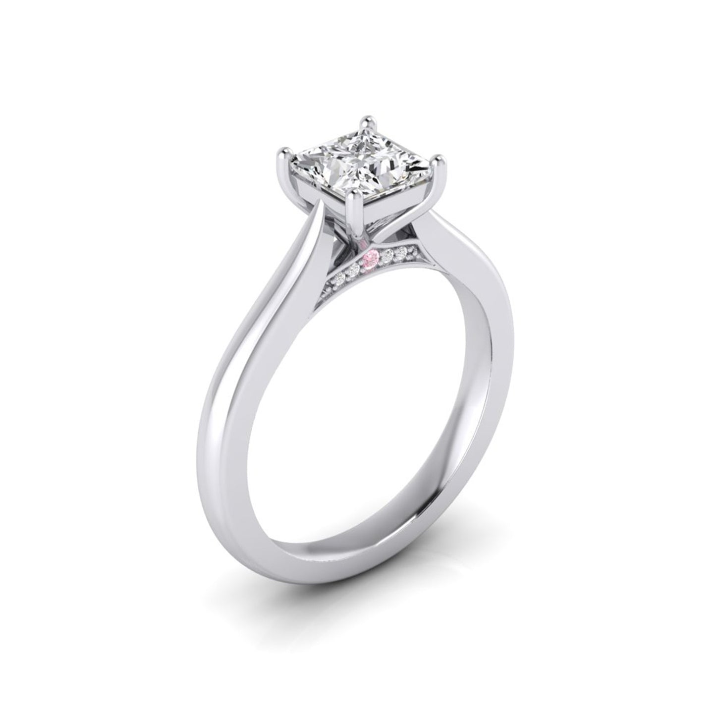 Anya Princess Diamond Solitaire 4 Claw Ring