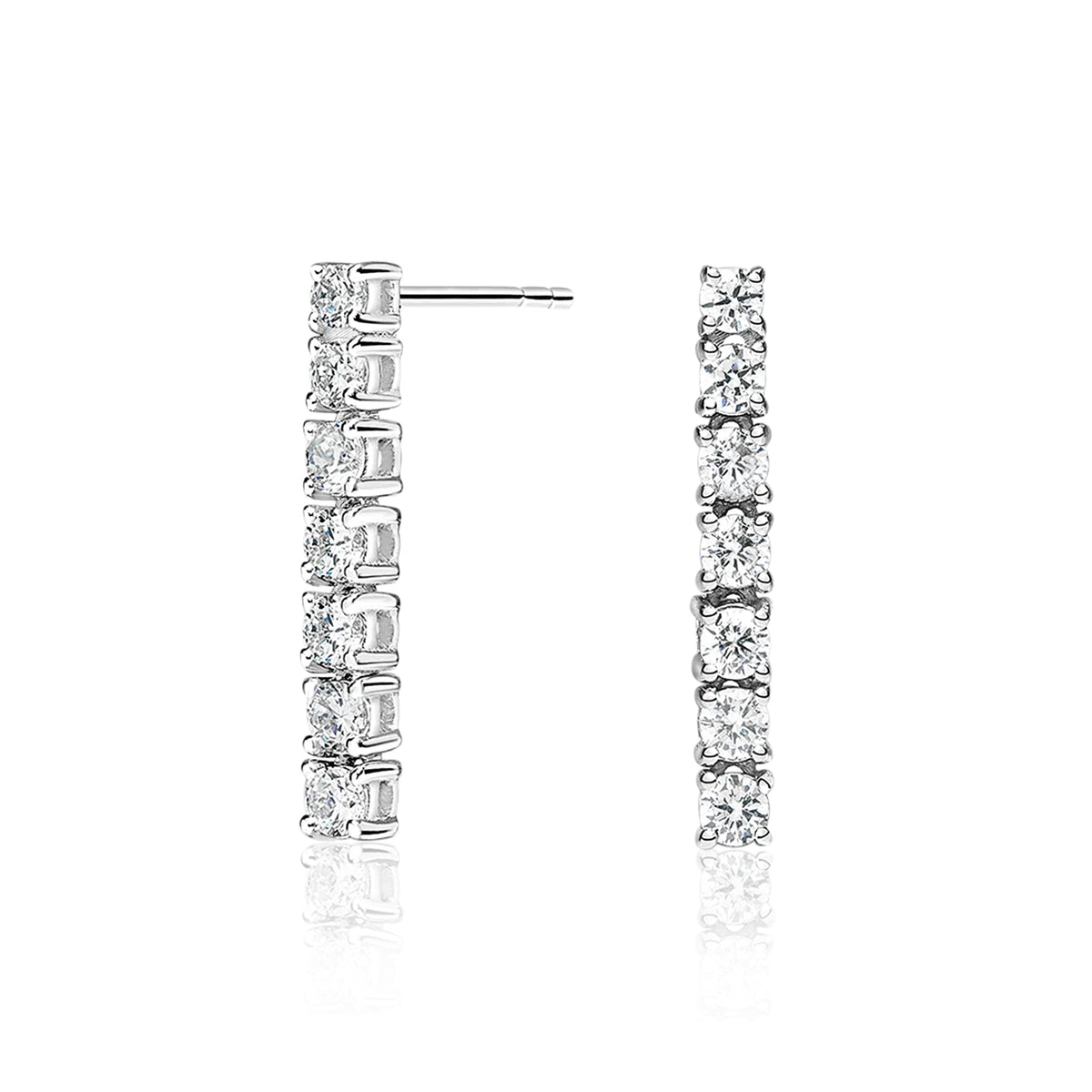 Diamond Tennis Drop Earrings
