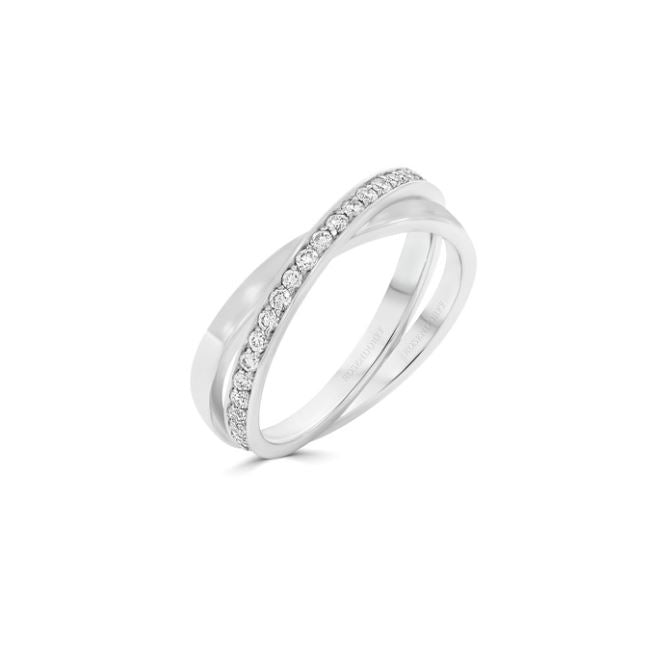 Cross Over Diamond Ring