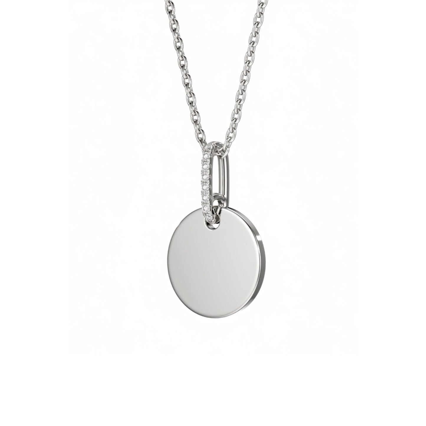 Round Disc Diamond Bail Pendant