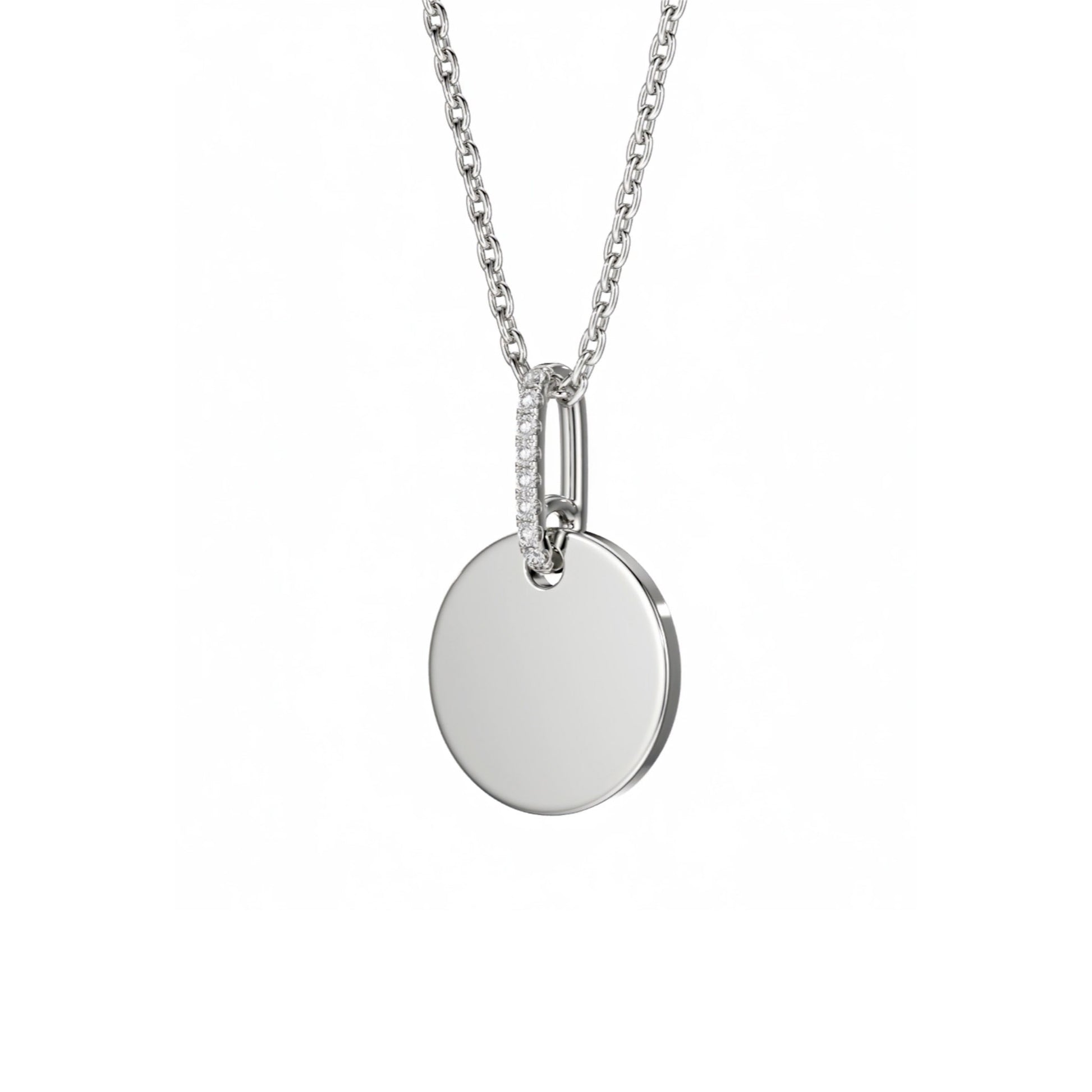 Round Disc Diamond Bail Pendant