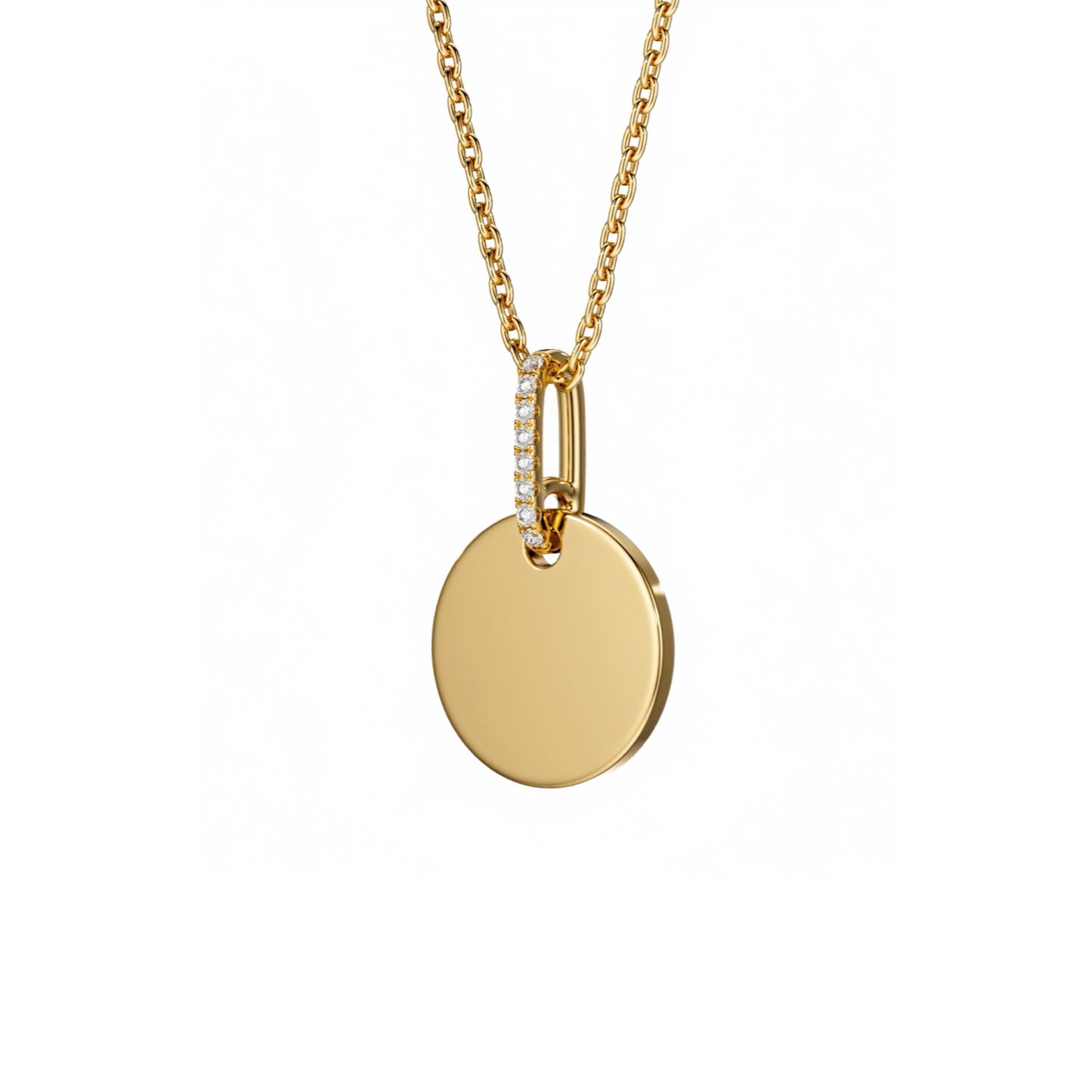 Round Disc Diamond Bail Pendant