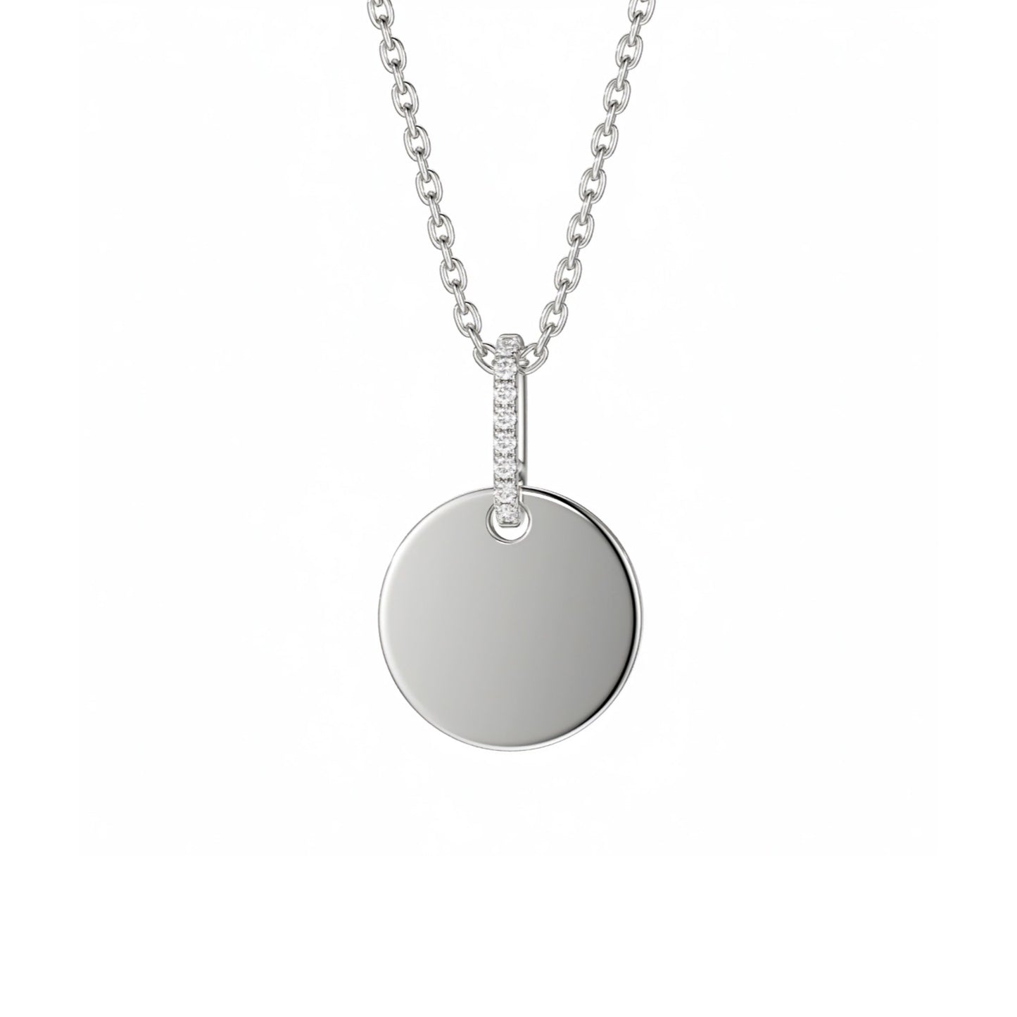 Round Disc Diamond Bail Pendant