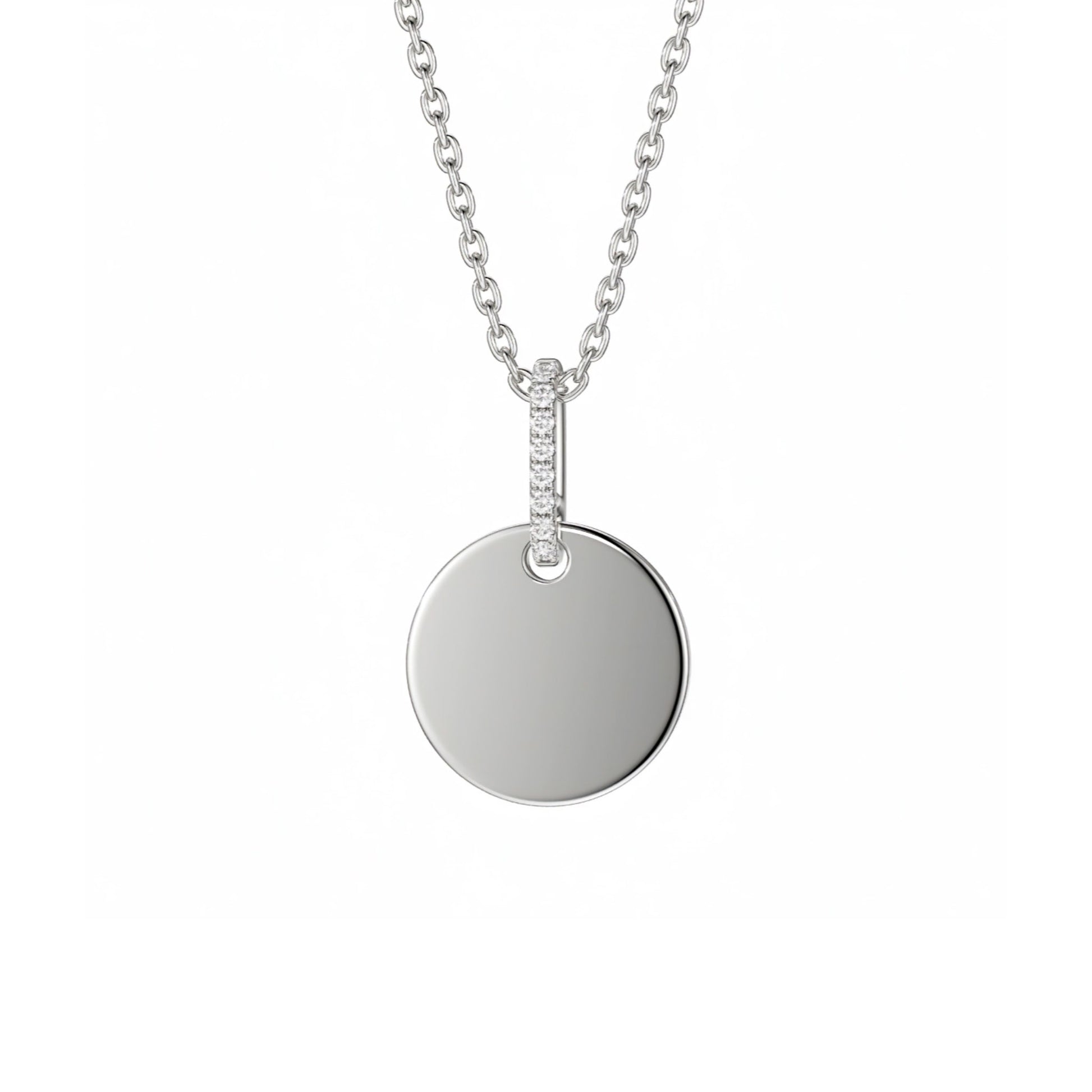 Round Disc Diamond Bail Pendant