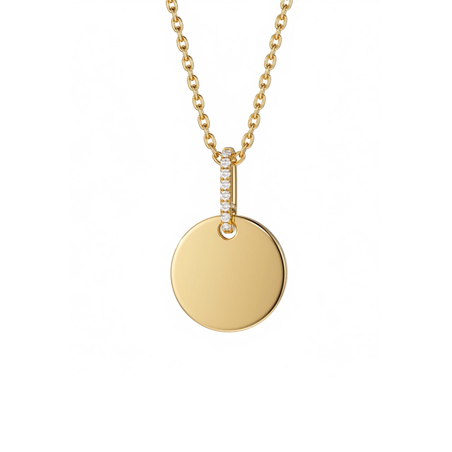 Round Disc Diamond Bail Pendant